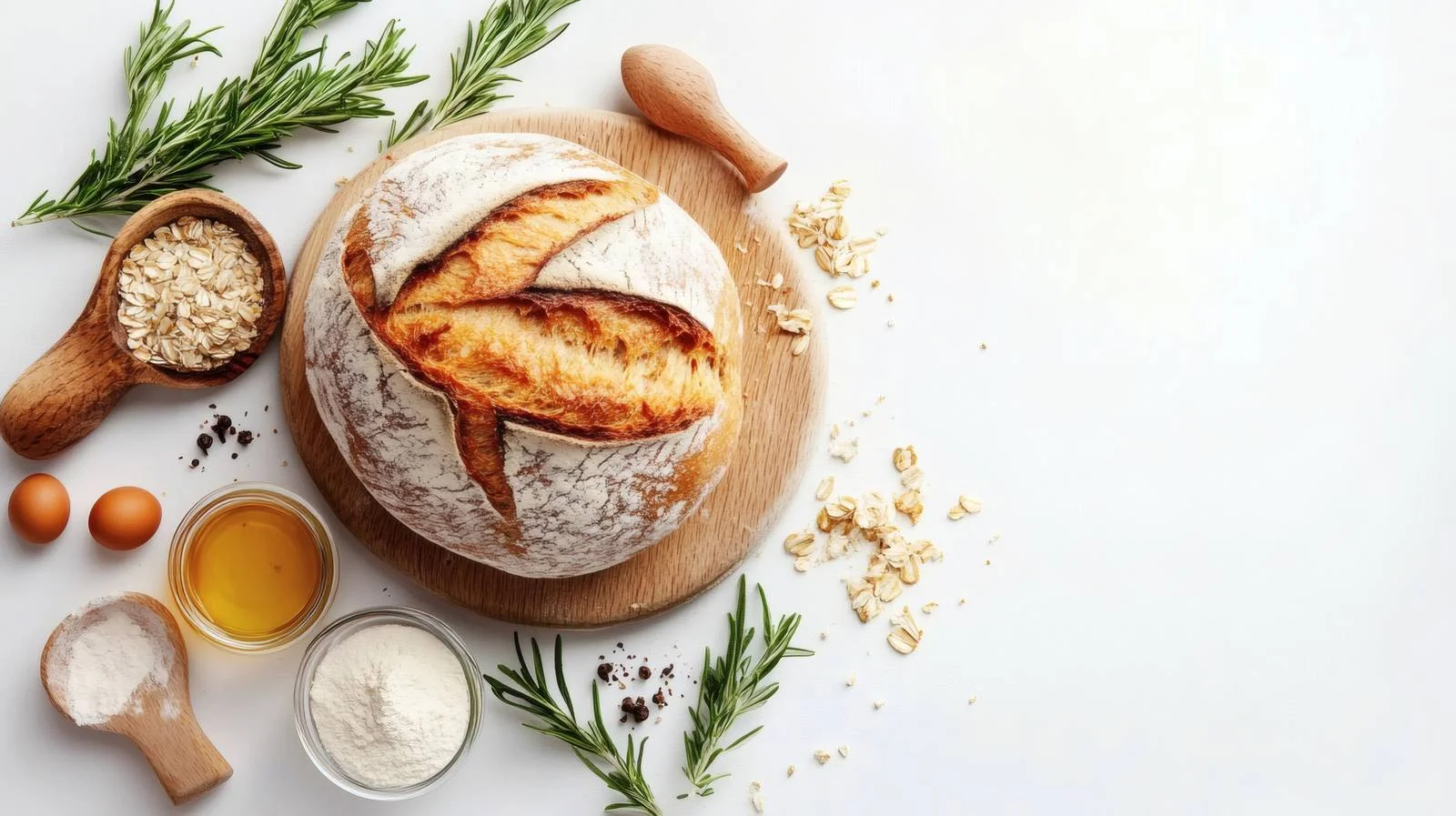 Artisan Bread and Fresh Ingredients on White Background — free download from Dotvec