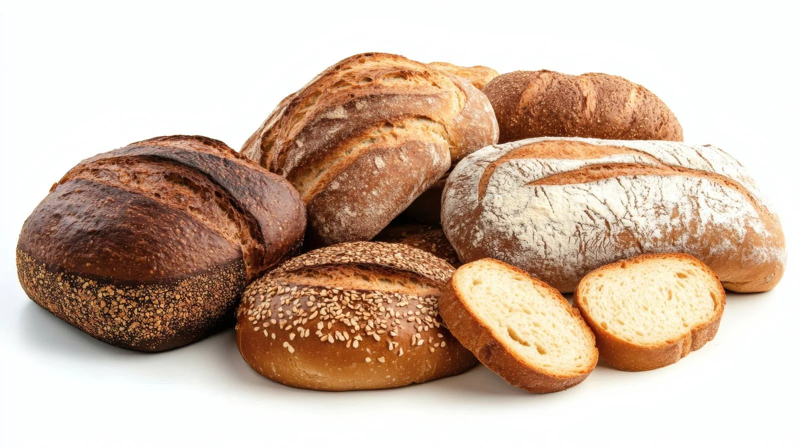 Premium Fresh Bread on White Background — free download from Dotvec