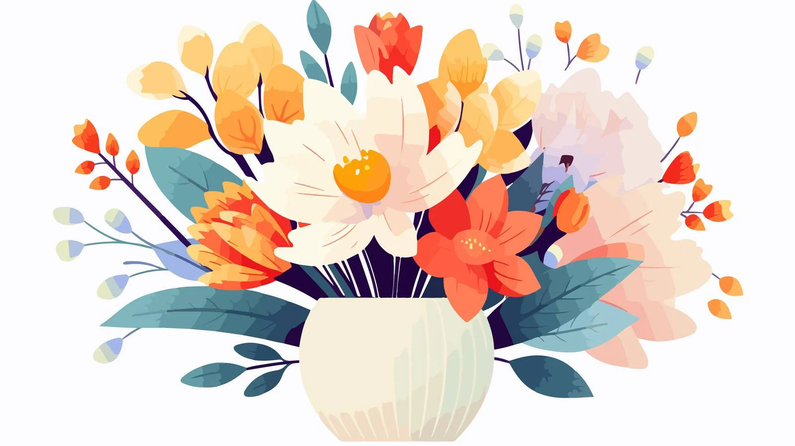 Elegant Blooms in Vase Arrangement Display — free download from Dotvec