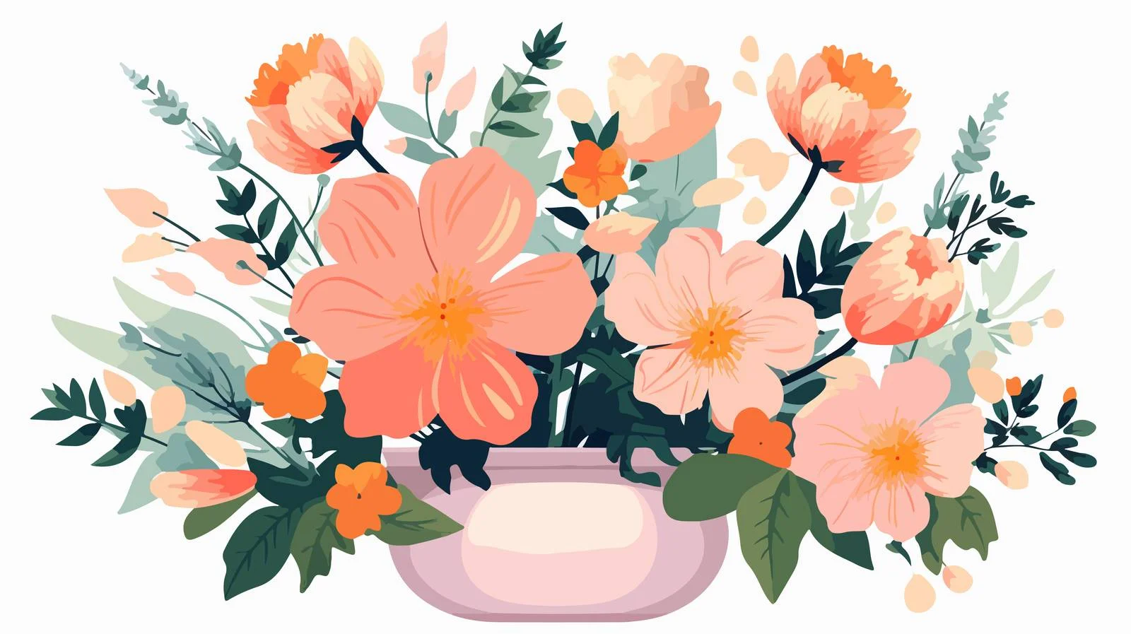 Elegant Vase Arrangement of Blooming Flowers — free download from Dotvec