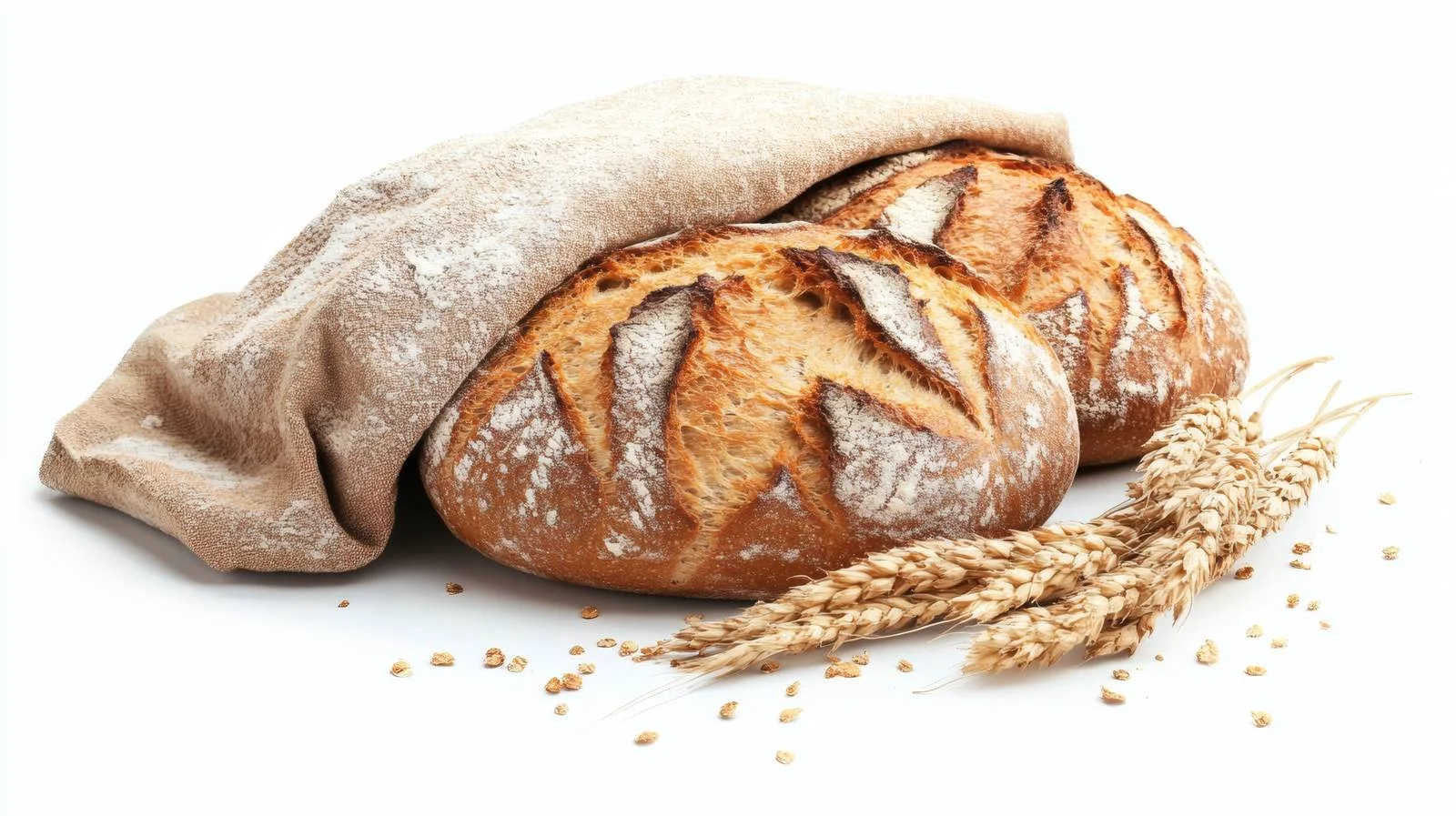 Crusty Fresh Bread on White Background — free download from Dotvec