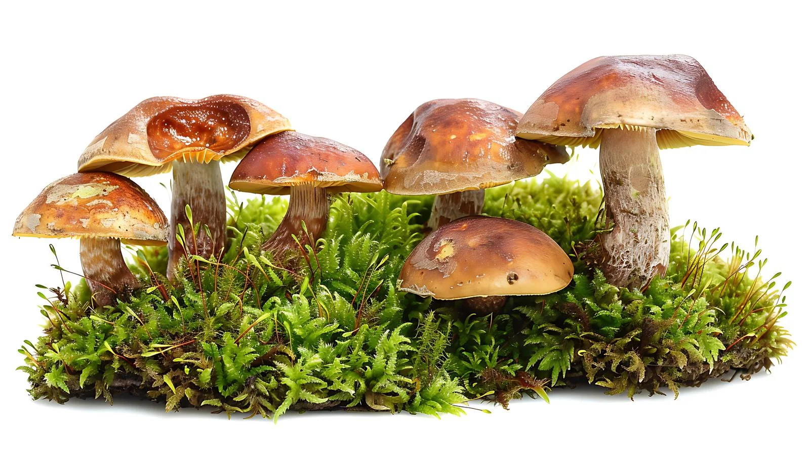 Exquisite Fresh Ceps on Moss Isolated — free download from Dotvec