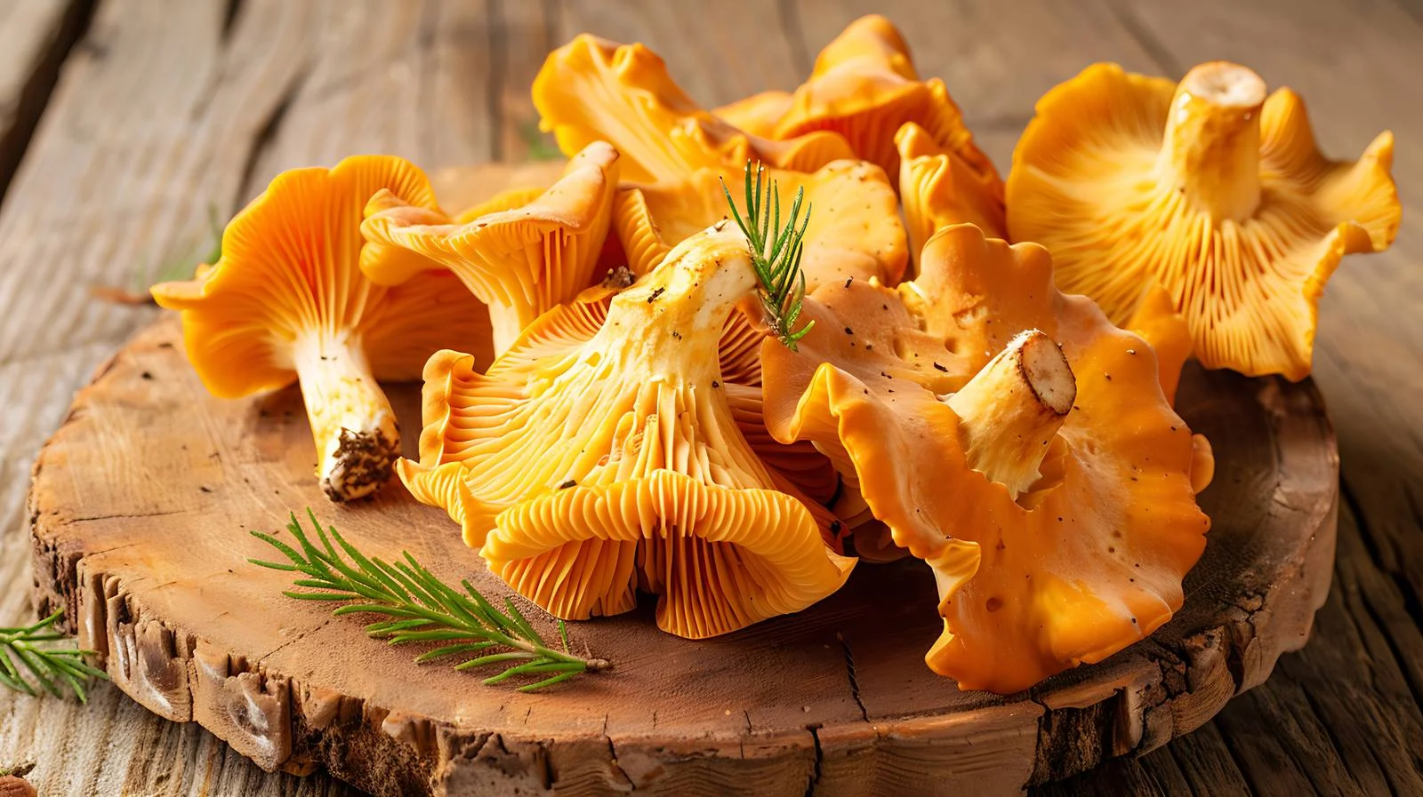 Exquisite Display of Fresh Chanterelle Mushrooms — free download from Dotvec