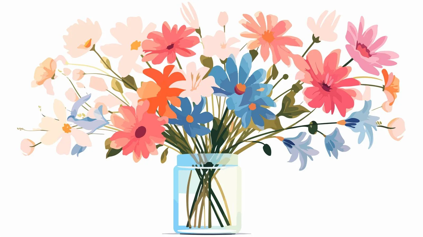 Elegant Fresh Flowers in Glass Vase — free download from Dotvec