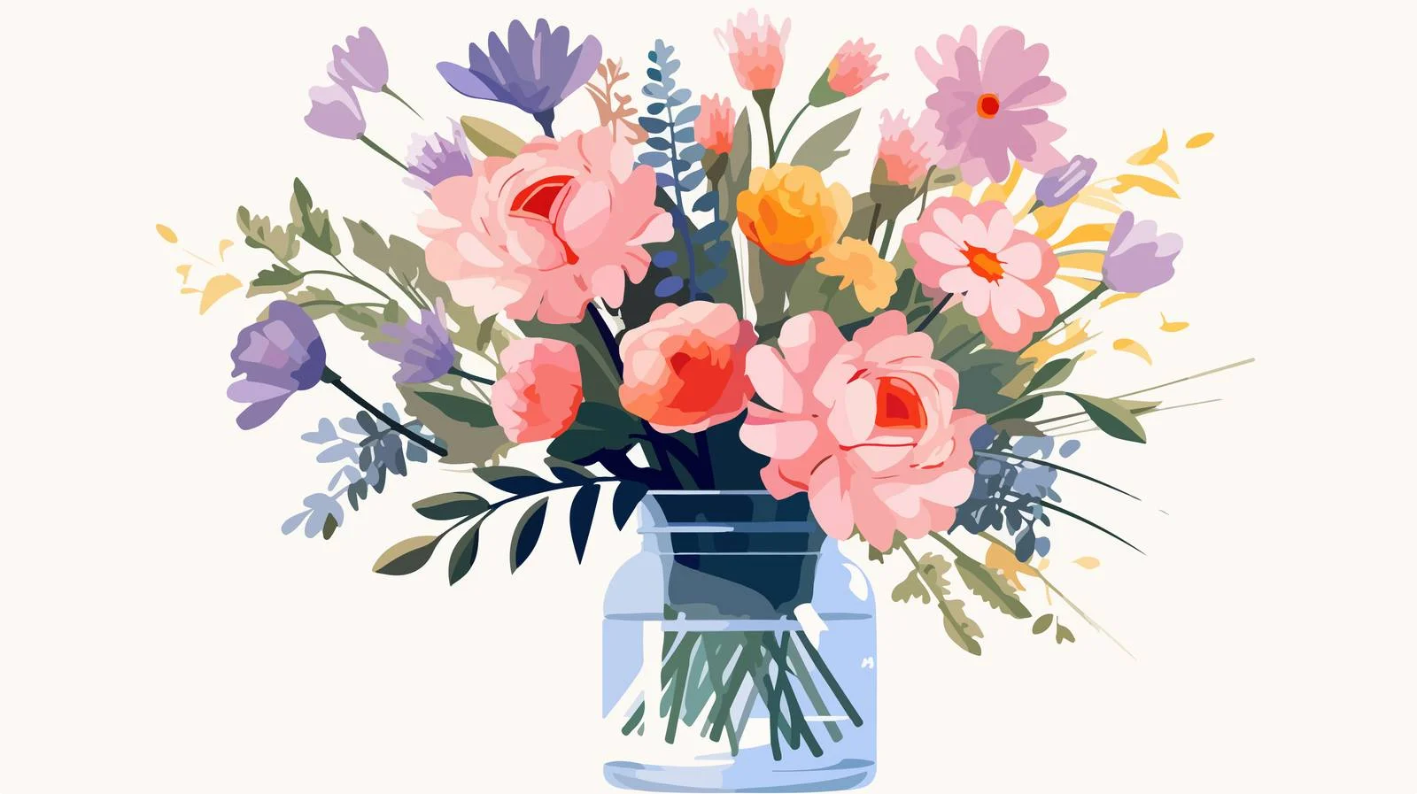 Delicate Spring Blooms in Transparent Vase — free download from Dotvec