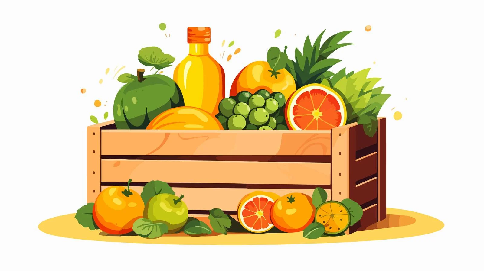 Organic Produce in Rustic Wooden Crate — free download from Dotvec