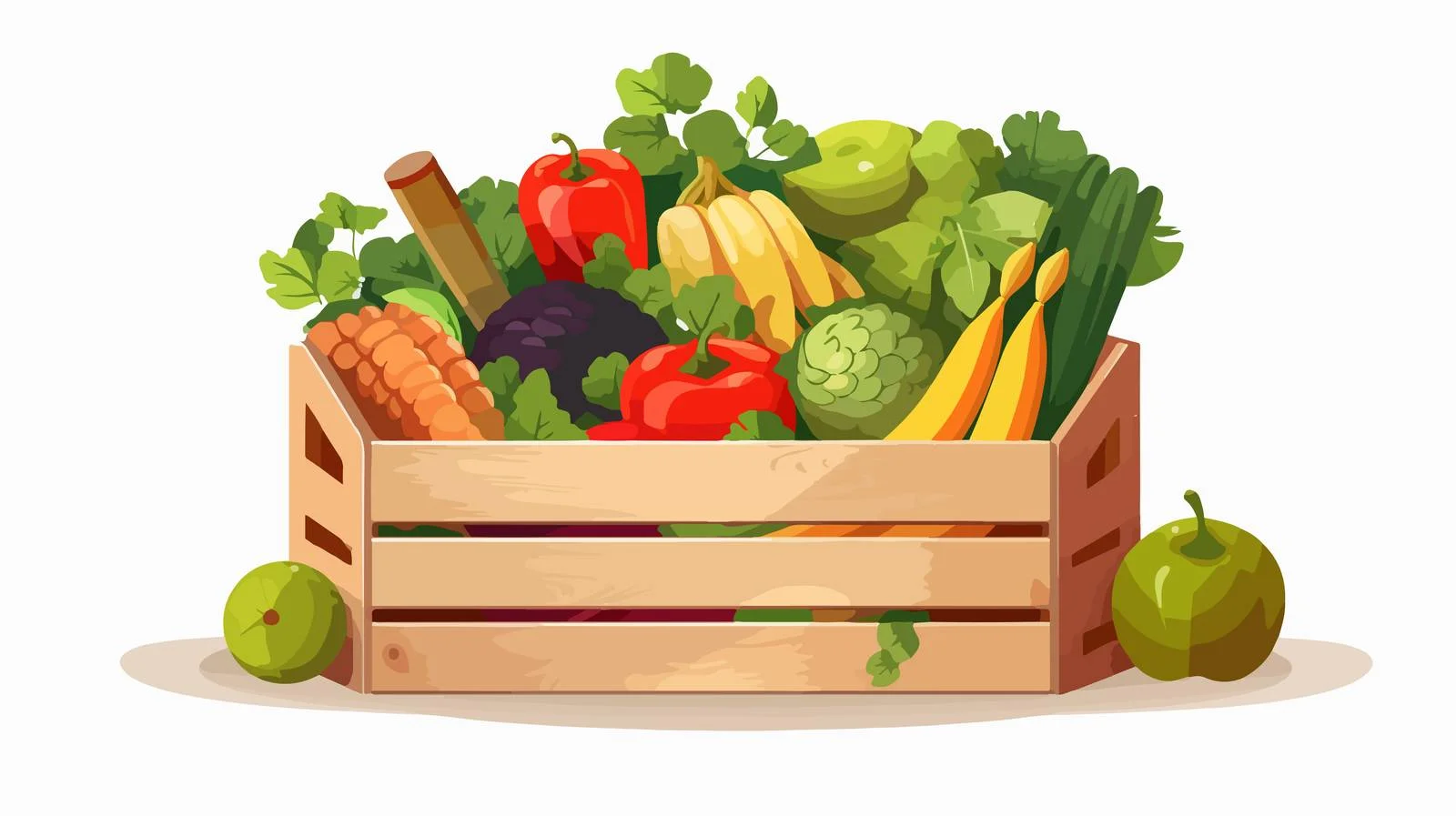 Organic Produce in Wooden Crate Display — free download from Dotvec