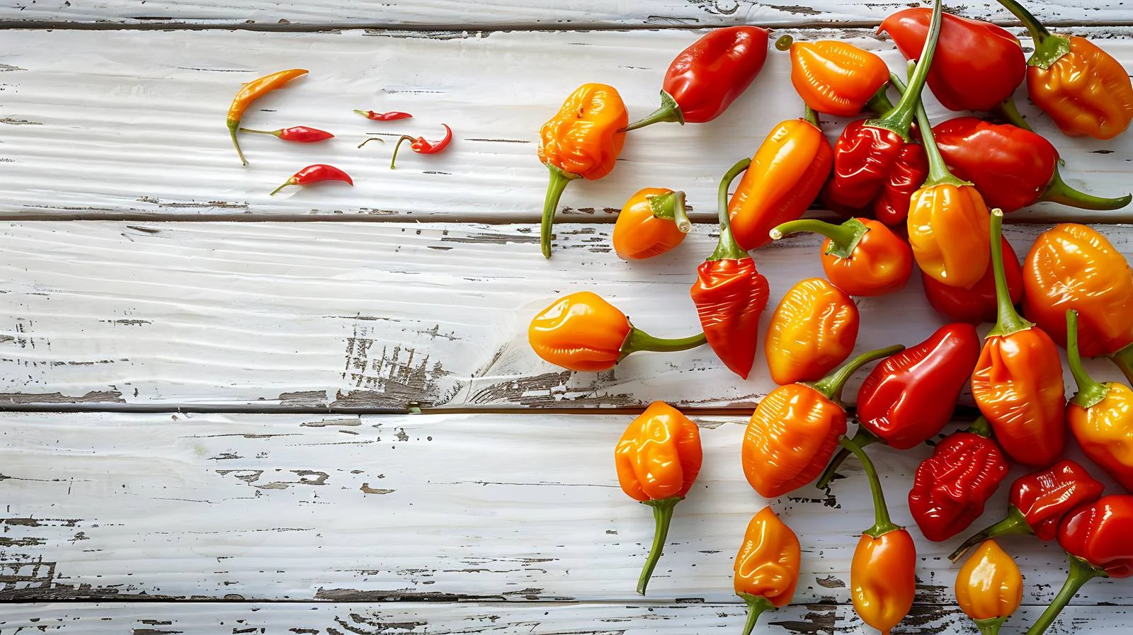 Vibrant Habanero Peppers on Wooden Background — free download from Dotvec