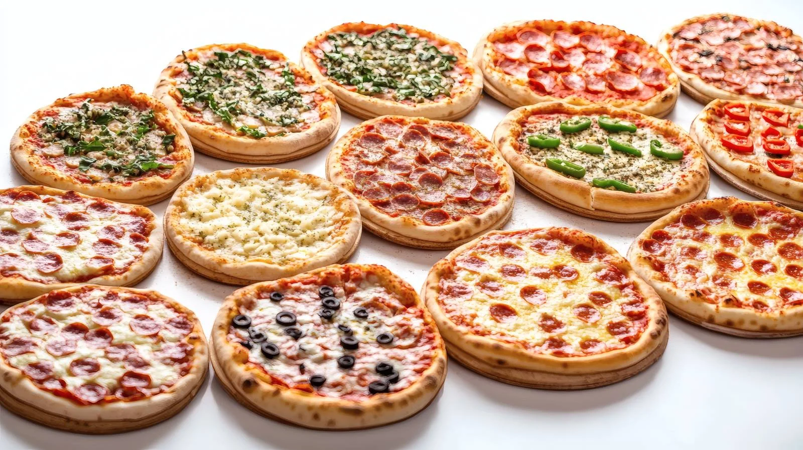 Delicious party pizzas on clean background — free download from Dotvec