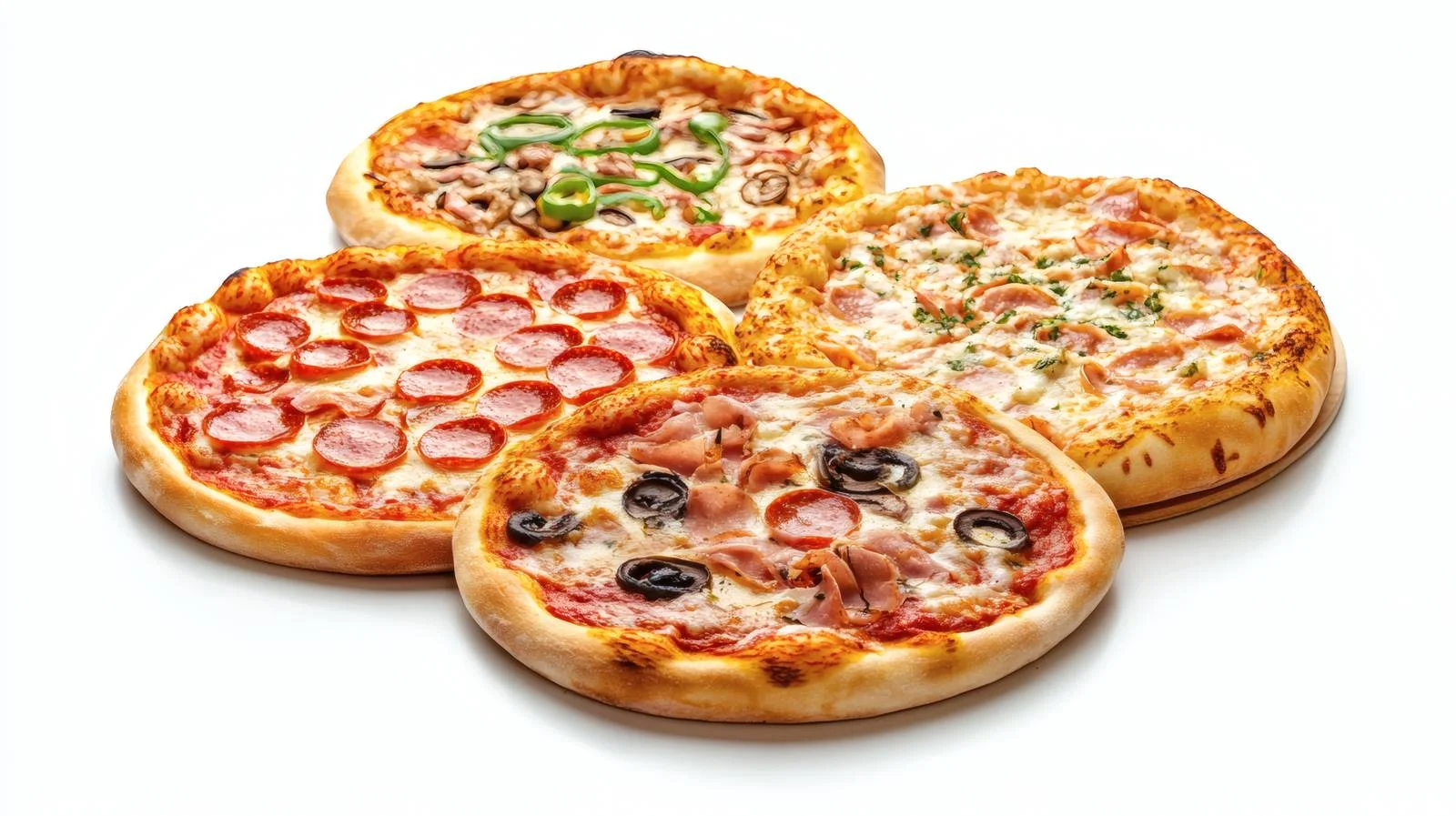 Gourmet Party Pizzas on White Background — free download from Dotvec