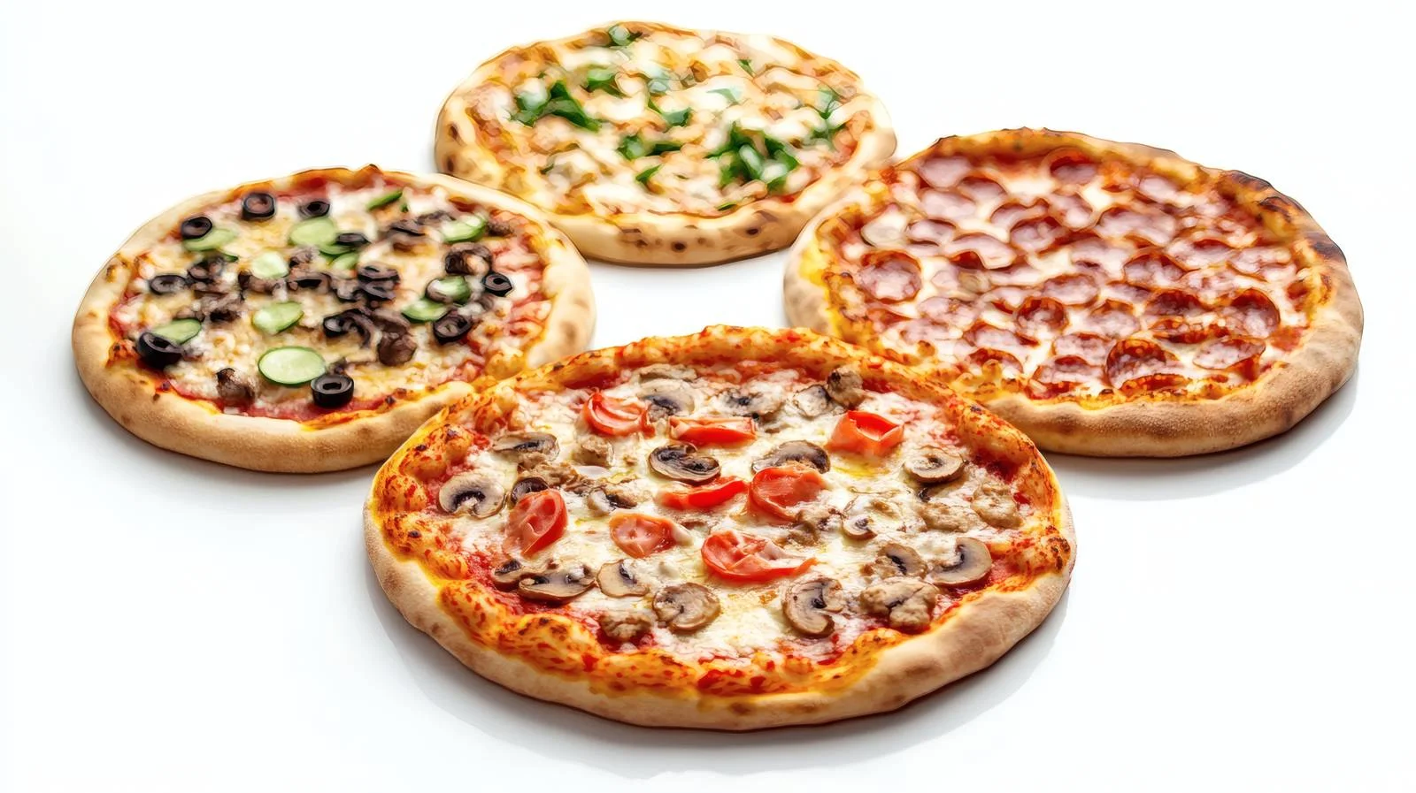 Delicious Party Pizzas on White Background — free download from Dotvec