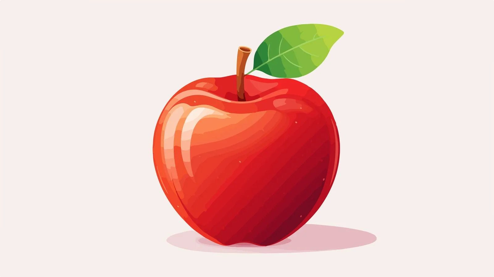 Vibrant red apple with intact stem — free download from Dotvec