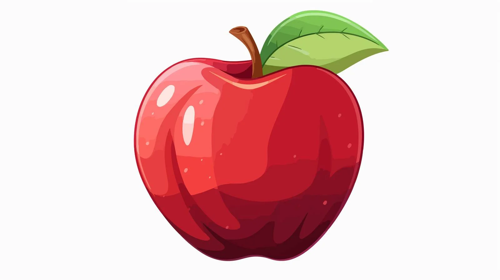 Vibrant red apple with stem — free download from Dotvec