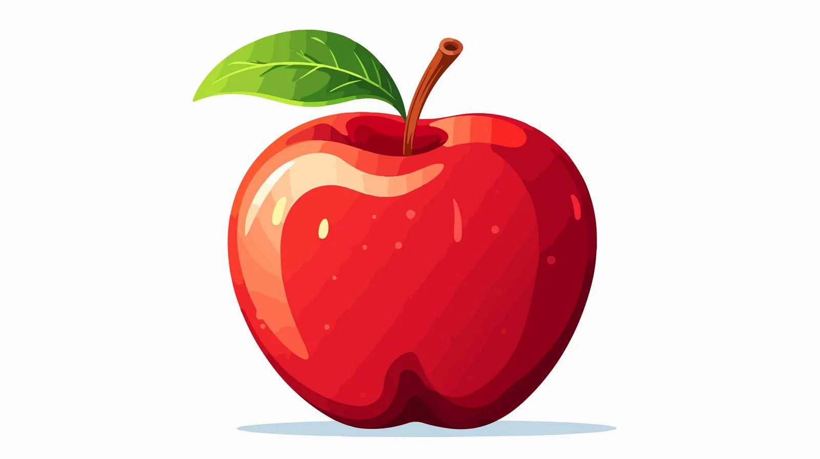 Vibrant Red Apple with Stem — free download from Dotvec