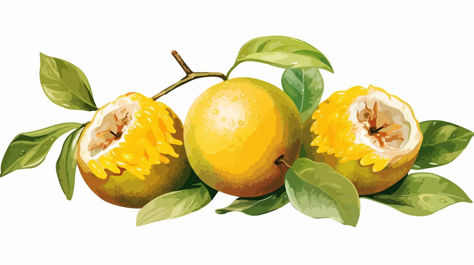 Vibrant ripe passion fruits and leaves — free download from Dotvec