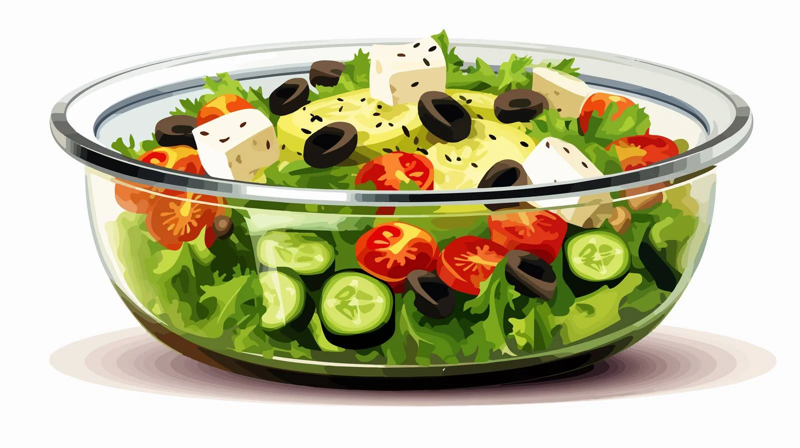 Nutritious Salad in Glass Bowl with Lid — free download from Dotvec