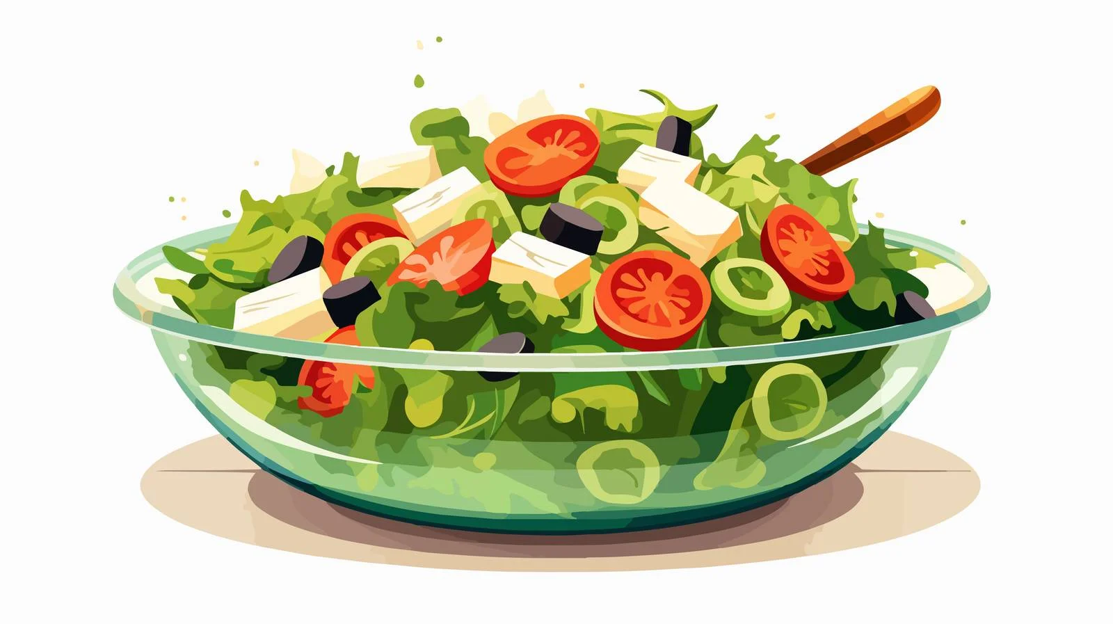Delightful Fresh Salad in Glass Bowl — free download from Dotvec