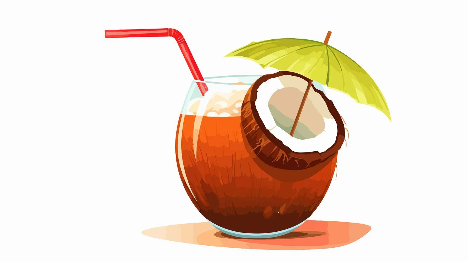 Exotic Coconut Cocktail. Tropical Refreshment Delight — free download from Dotvec