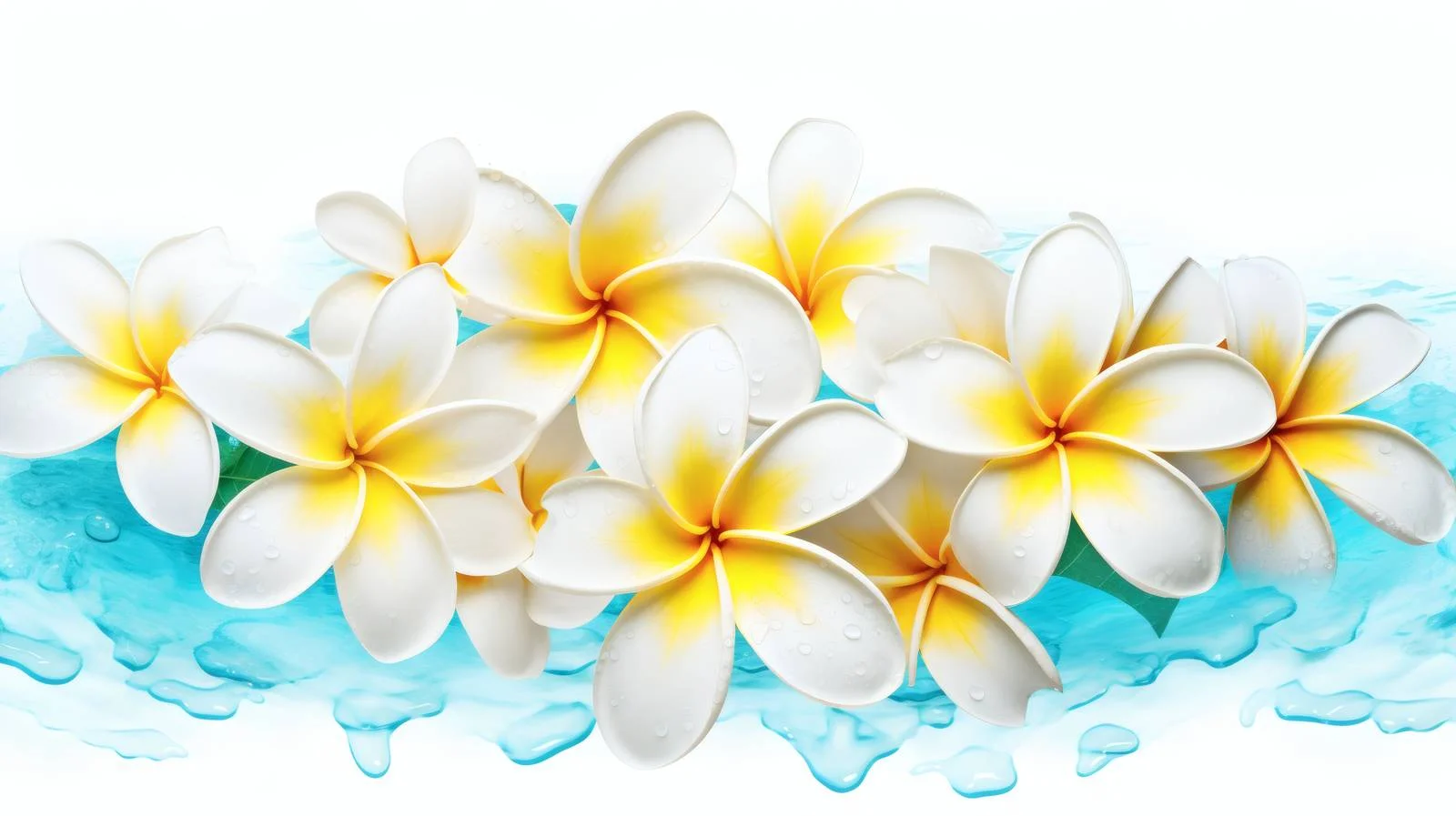 Tranquil Water Background with Frangipani Blooms — free download from Dotvec