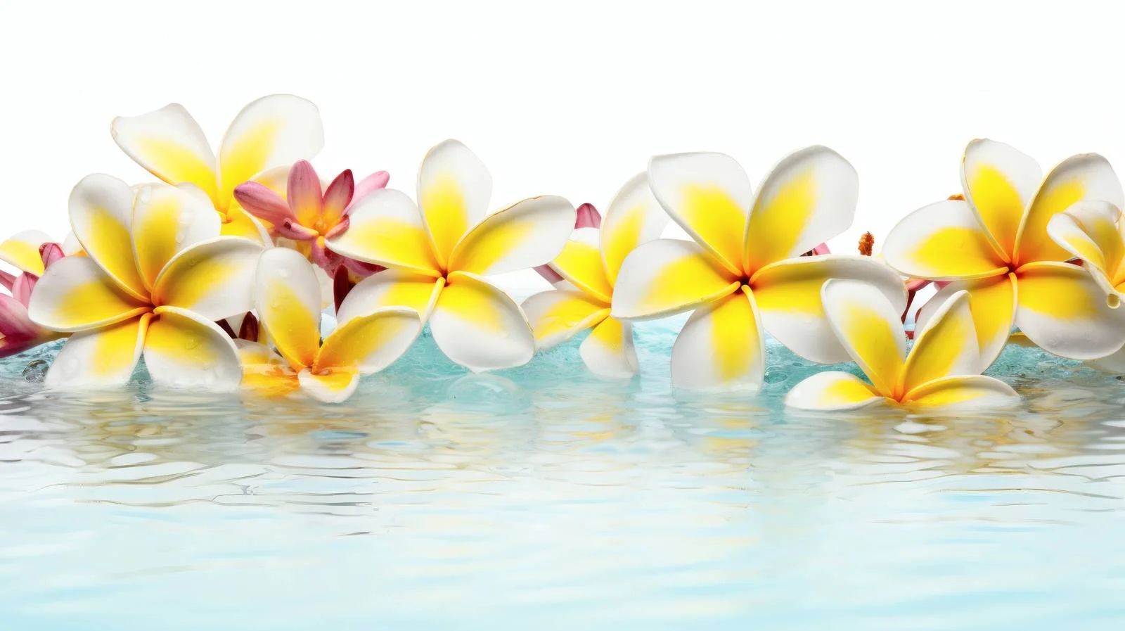 Tranquil Frangipani Flowers on Freshwater Background — free download from Dotvec