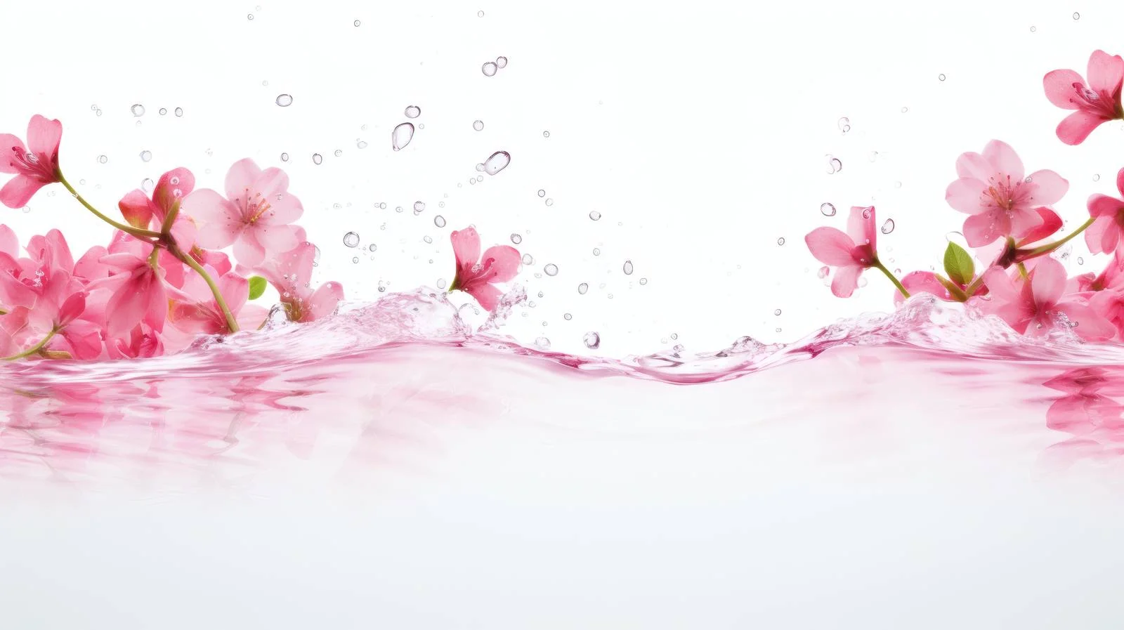 Tranquil Freshwater Scene with Pink Blossoms — free download from Dotvec