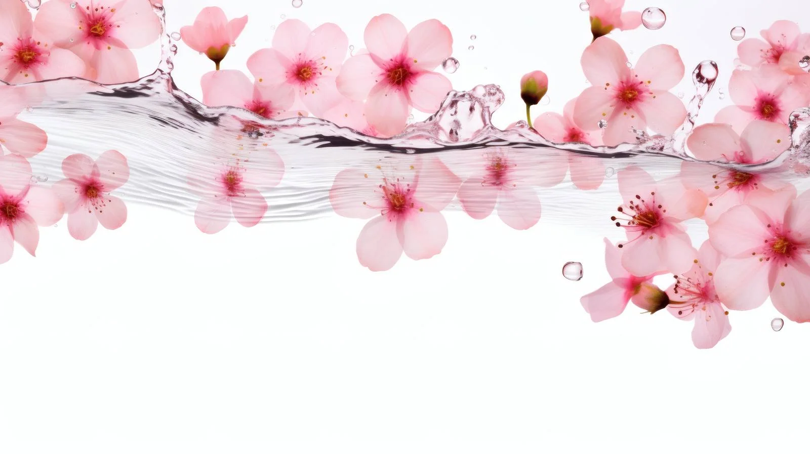 Serene Freshwater Scene with Isolated Pink Blossoms — free download from Dotvec