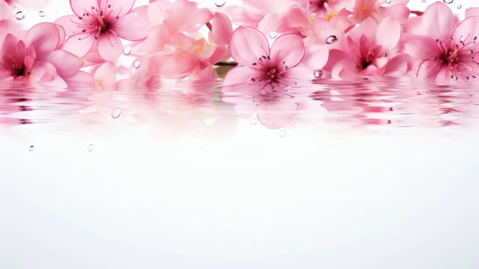 Serene Water Scene with Pink Blossoms — free download from Dotvec