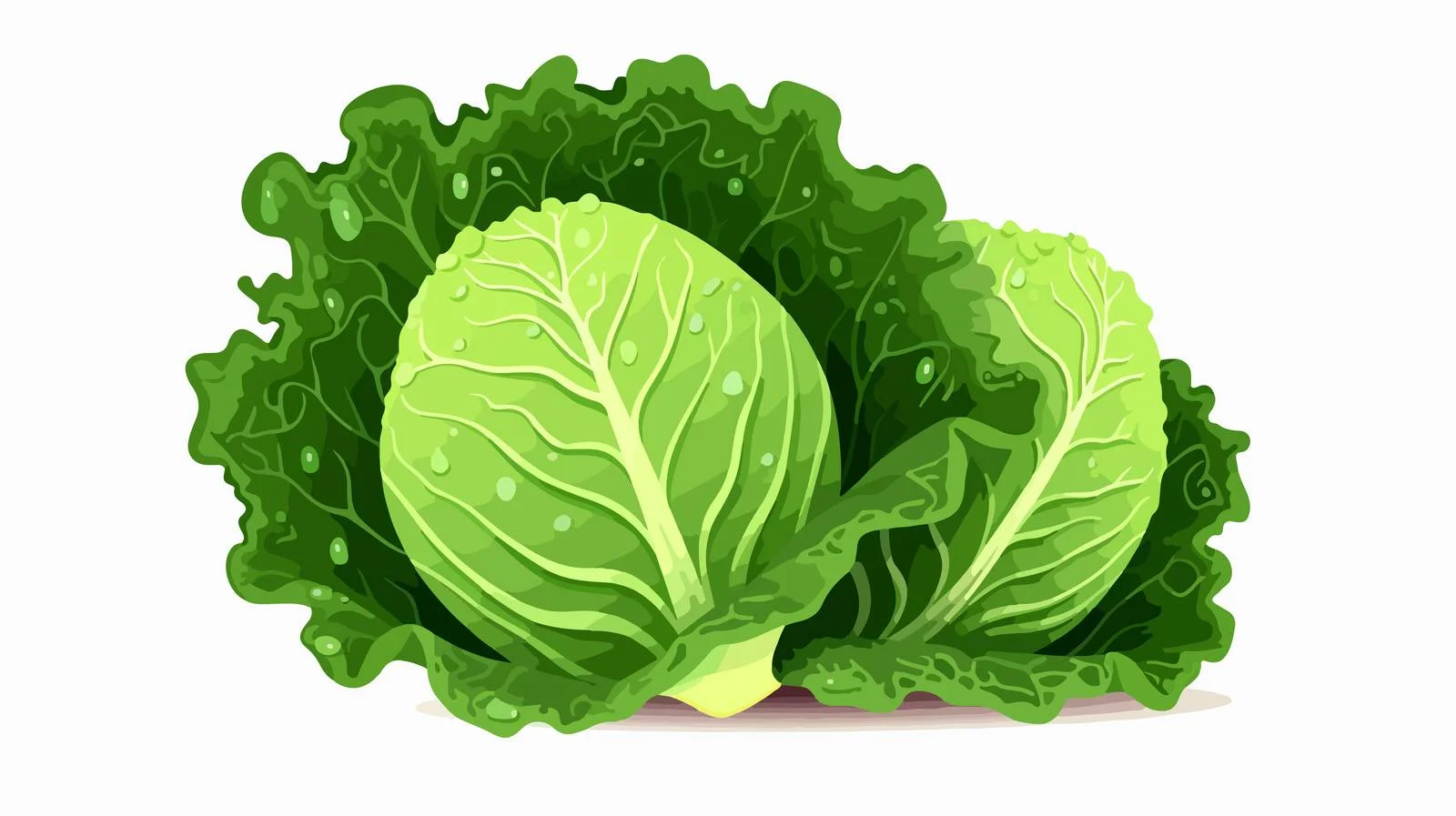 Vibrant Raw Cabbage Head with Green Leaves — free download from Dotvec