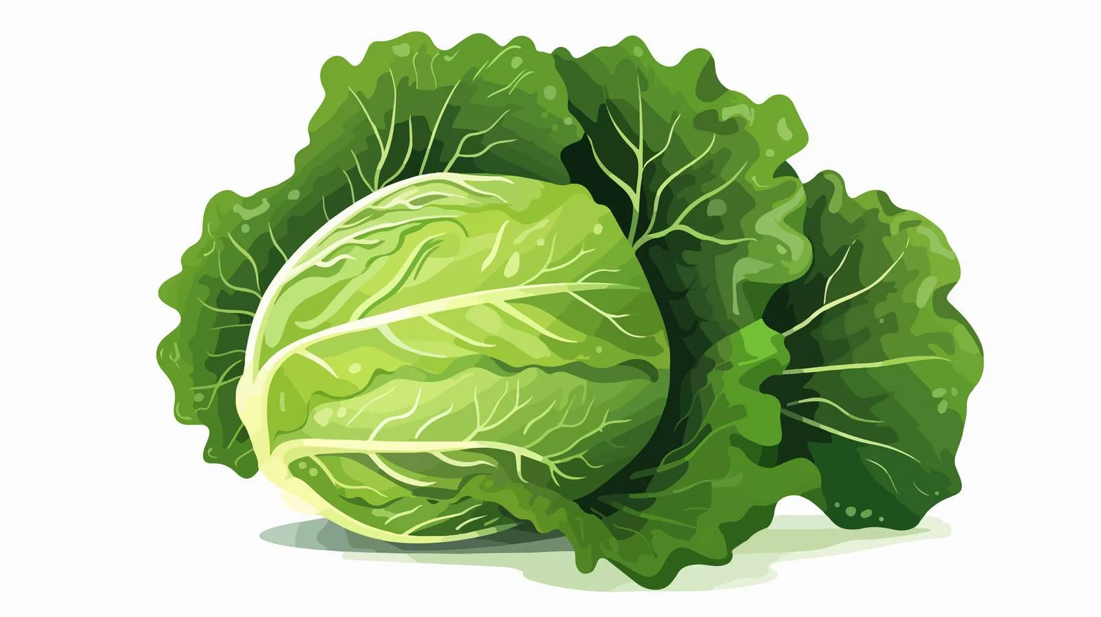 Organic Whole Cabbage with Fresh Green Leaves — free download from Dotvec
