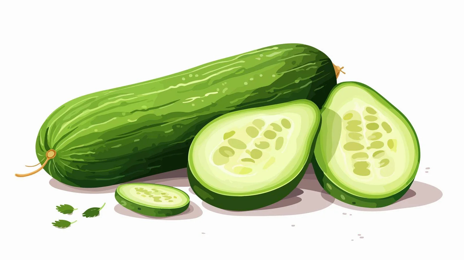 Crunchy whole and sliced green cucumbers — free download from Dotvec