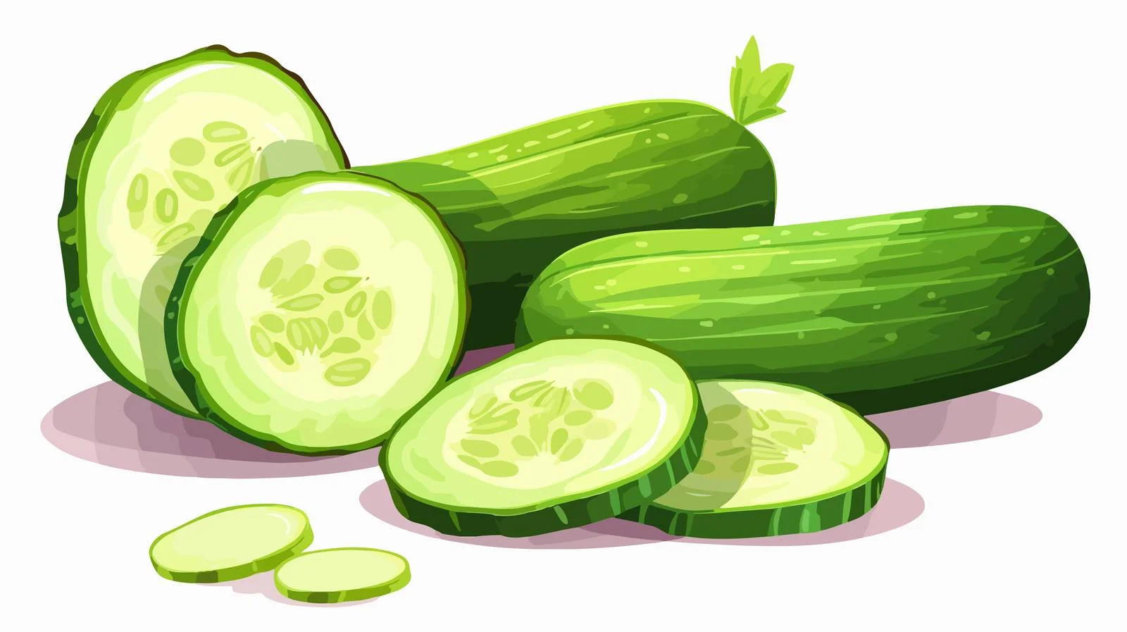 Vibrant Whole and Sliced Cucumber Display — free download from Dotvec