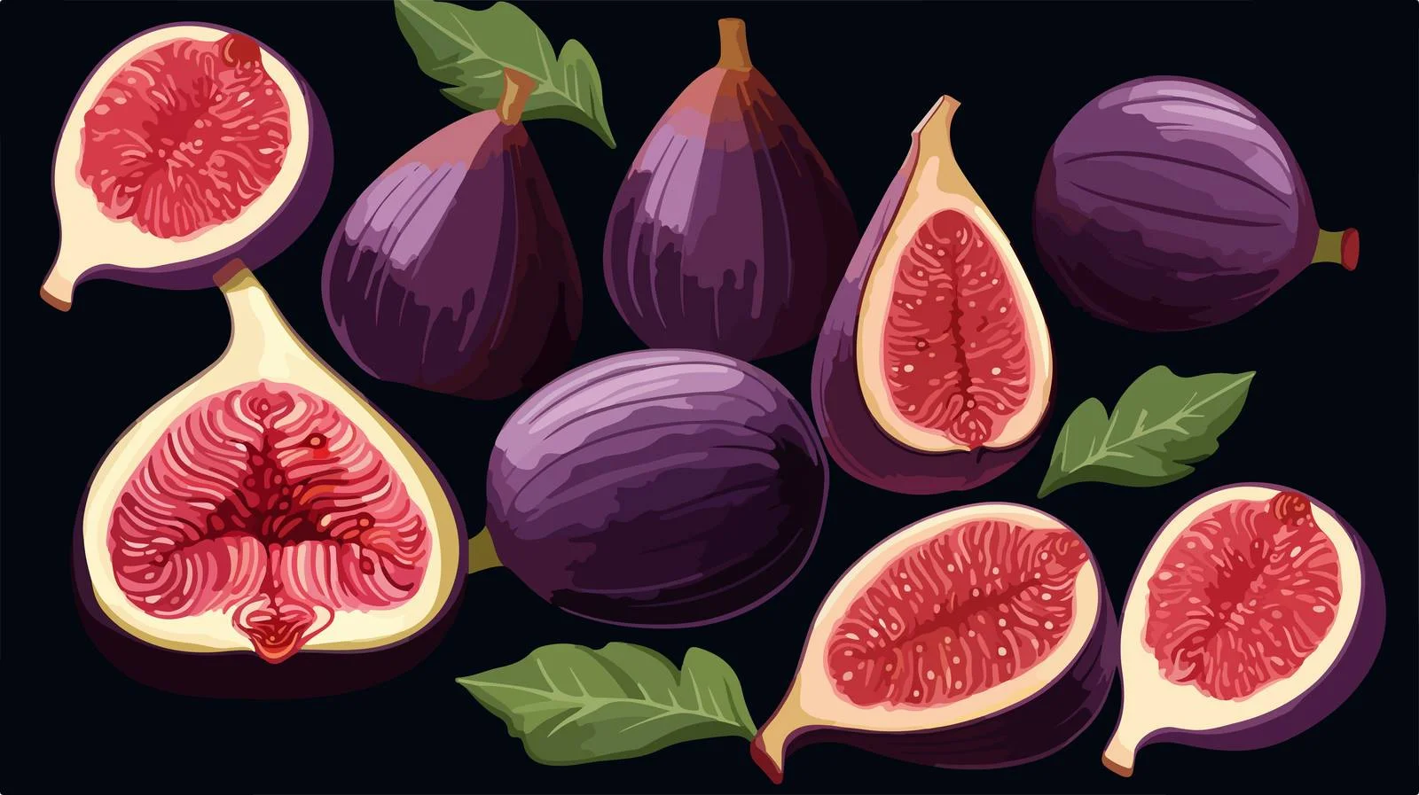 Juicy Whole and Cut Figs Display — free download from Dotvec