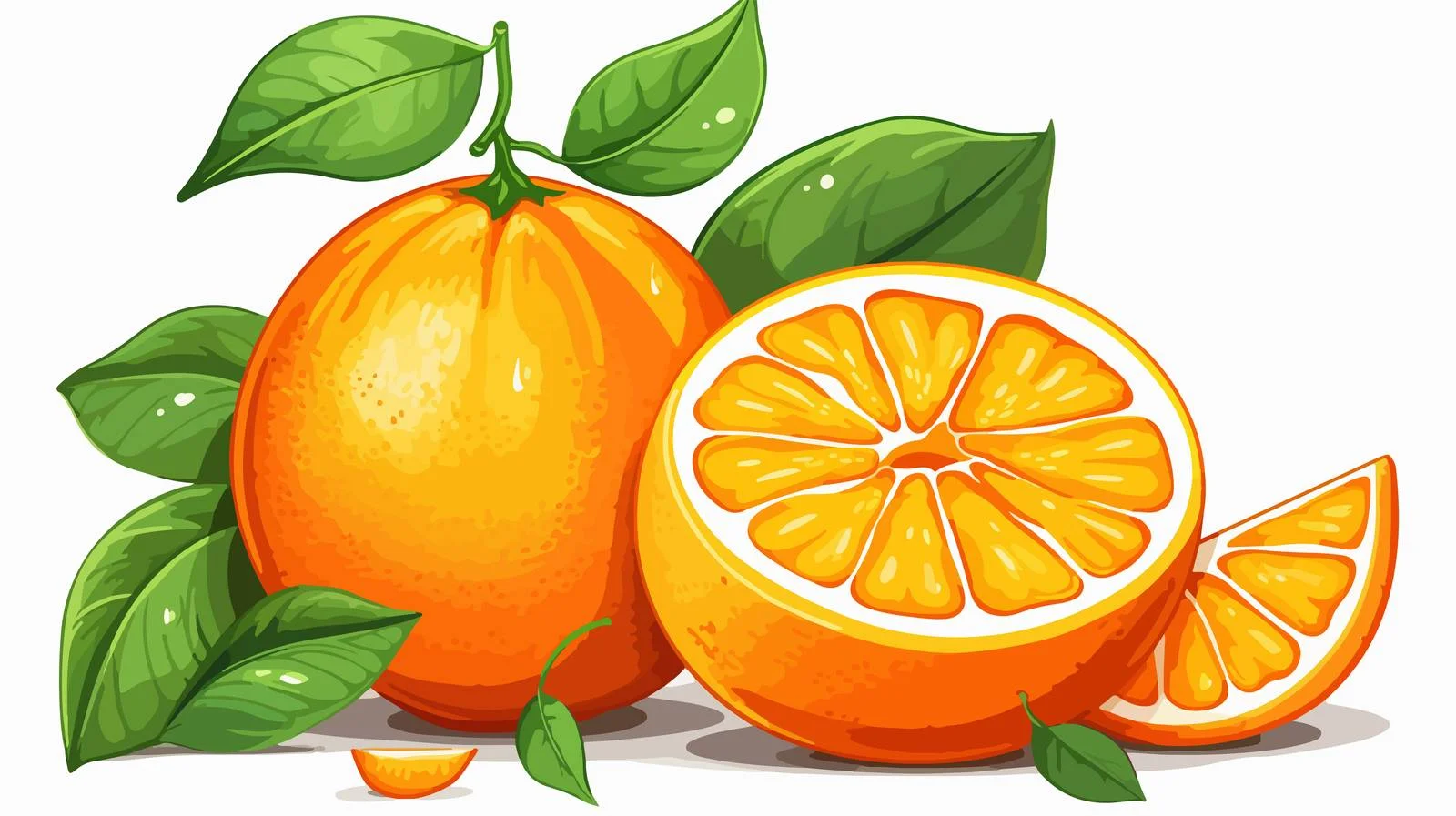 Vibrant Whole Orange Slice and Segment — free download from Dotvec