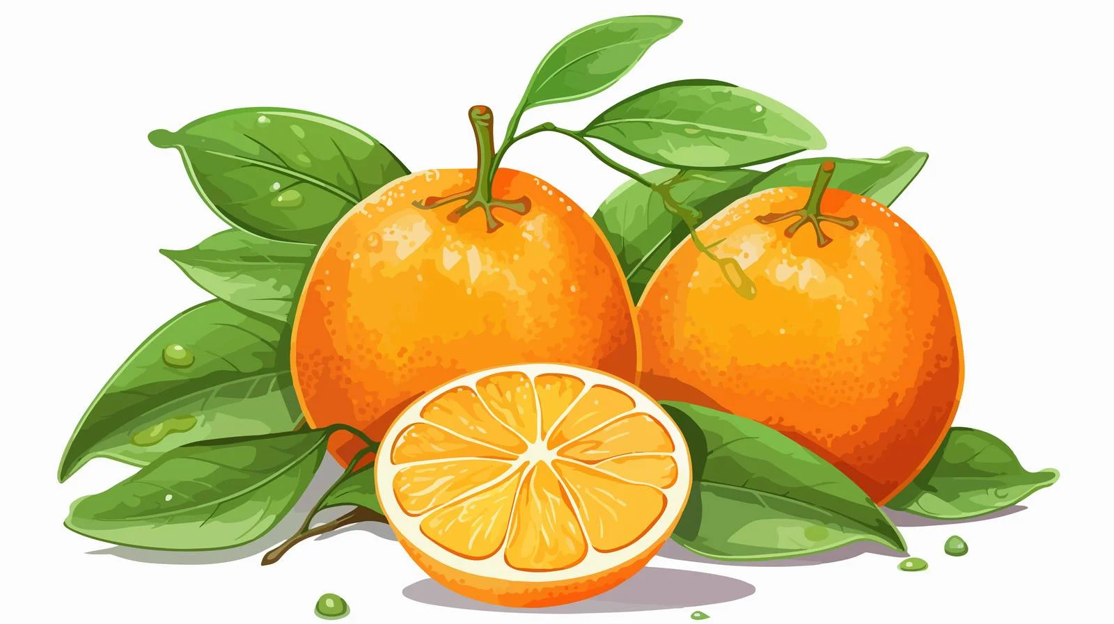 Whole Orange with Slice and Juicy Segment — free download from Dotvec