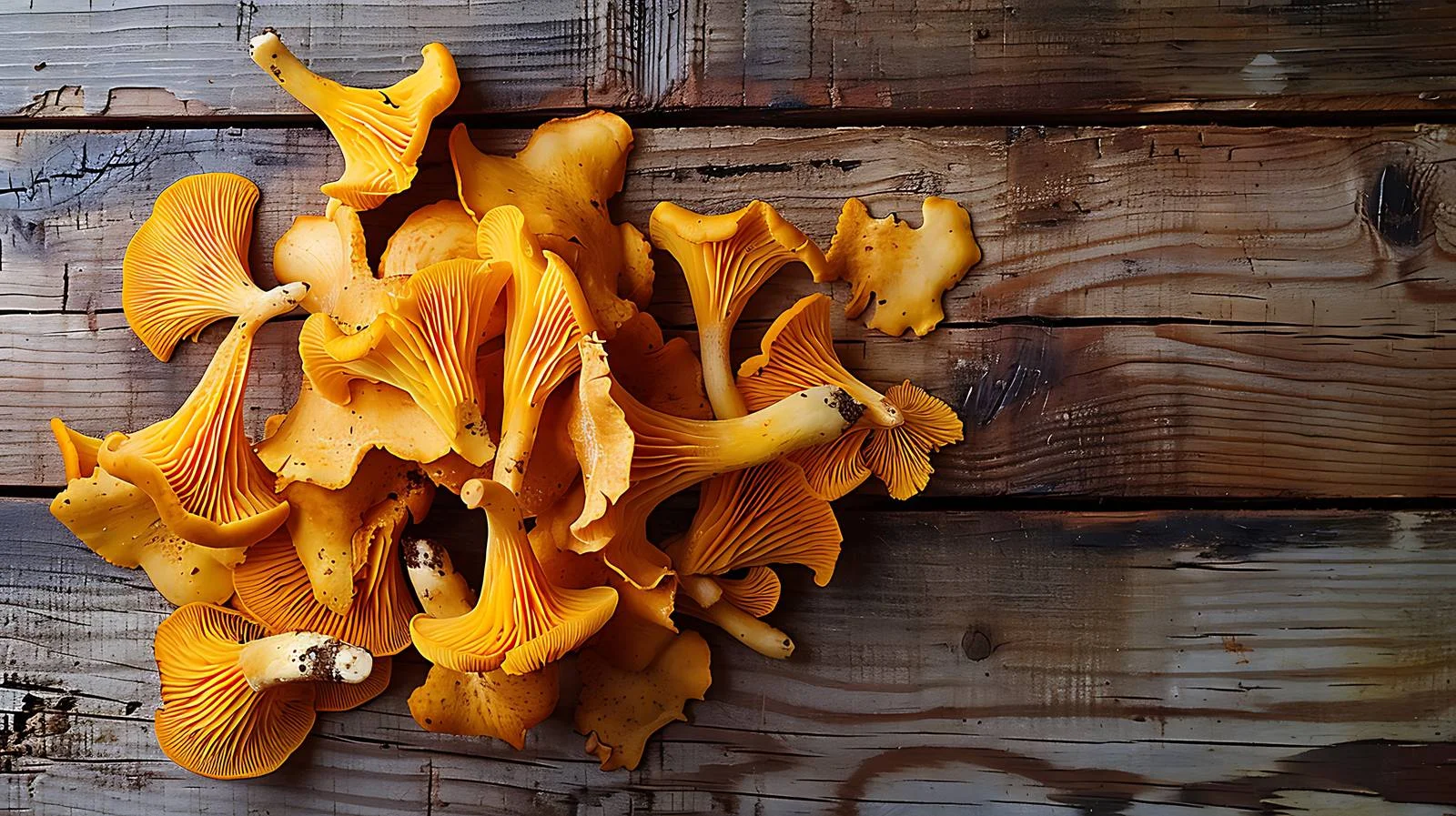 Rustic Wild Chanterelle Mushrooms Harvest — free download from Dotvec