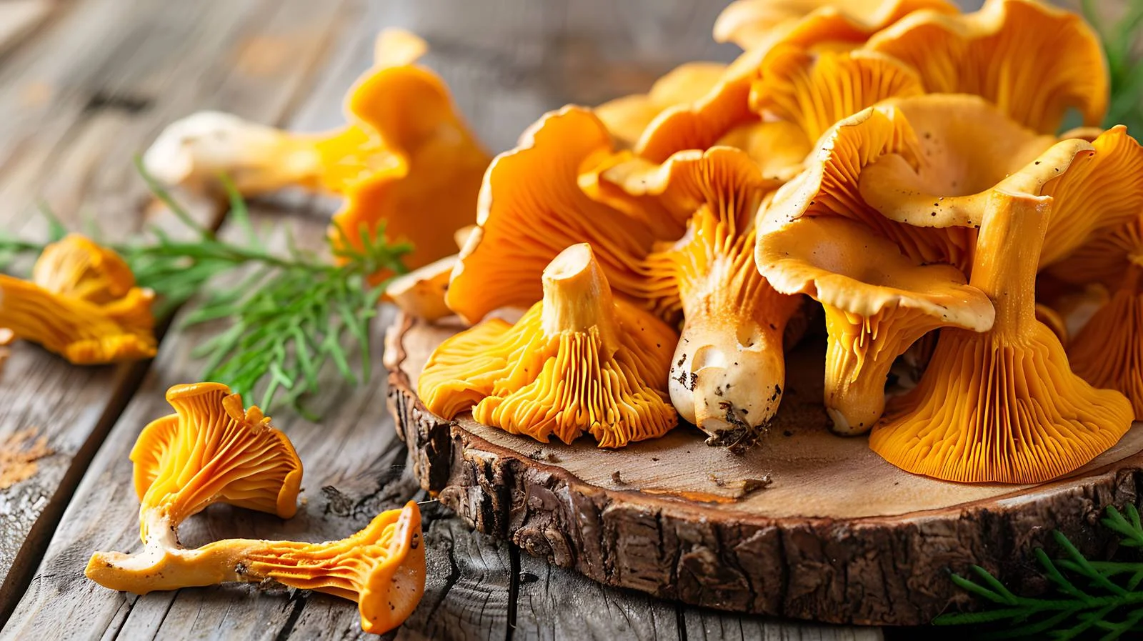 Rustic Chanterelle Mushrooms Harvested Freshly — free download from Dotvec