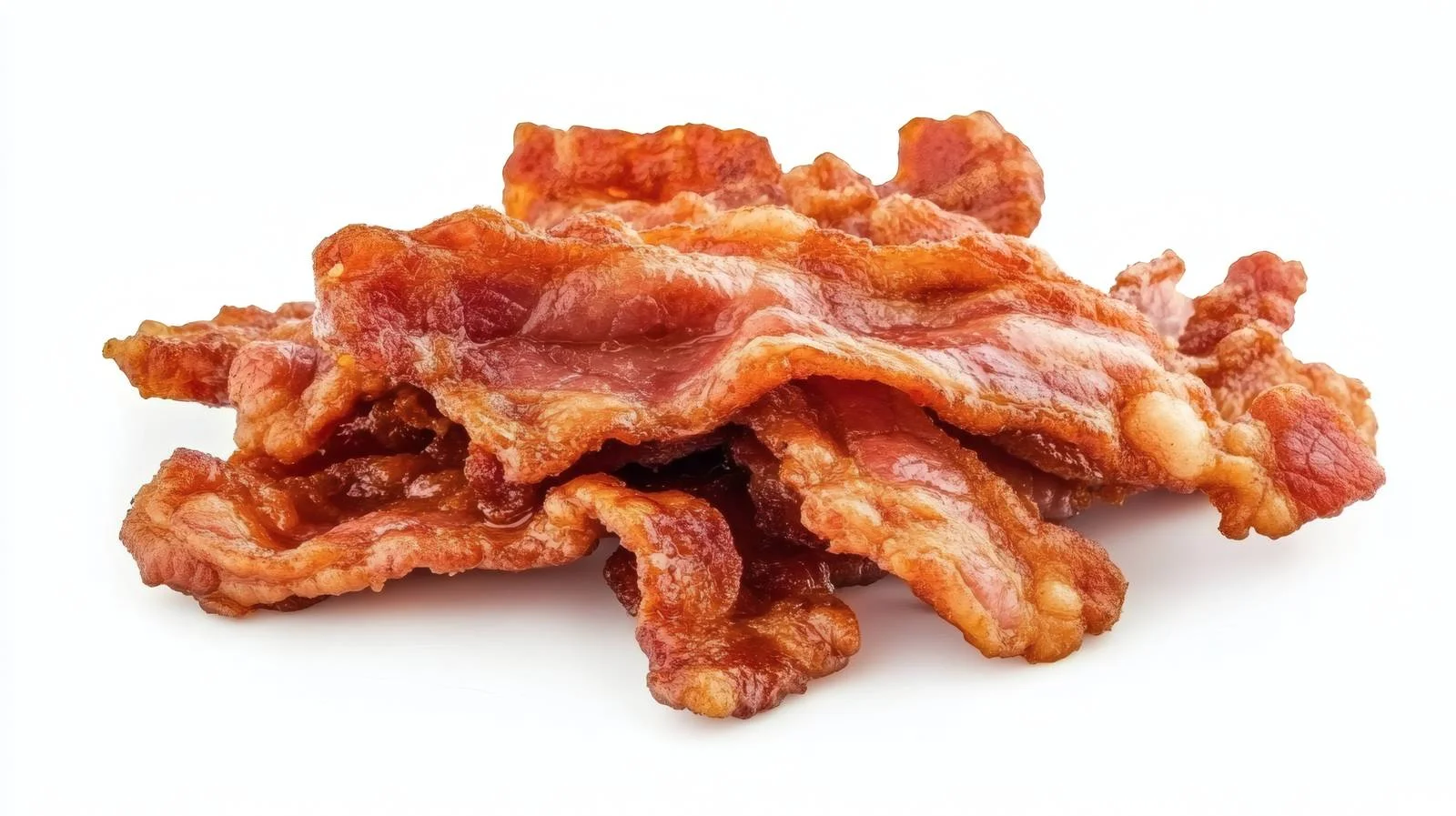 Crispy Fried Bacon on White Background — free download from Dotvec