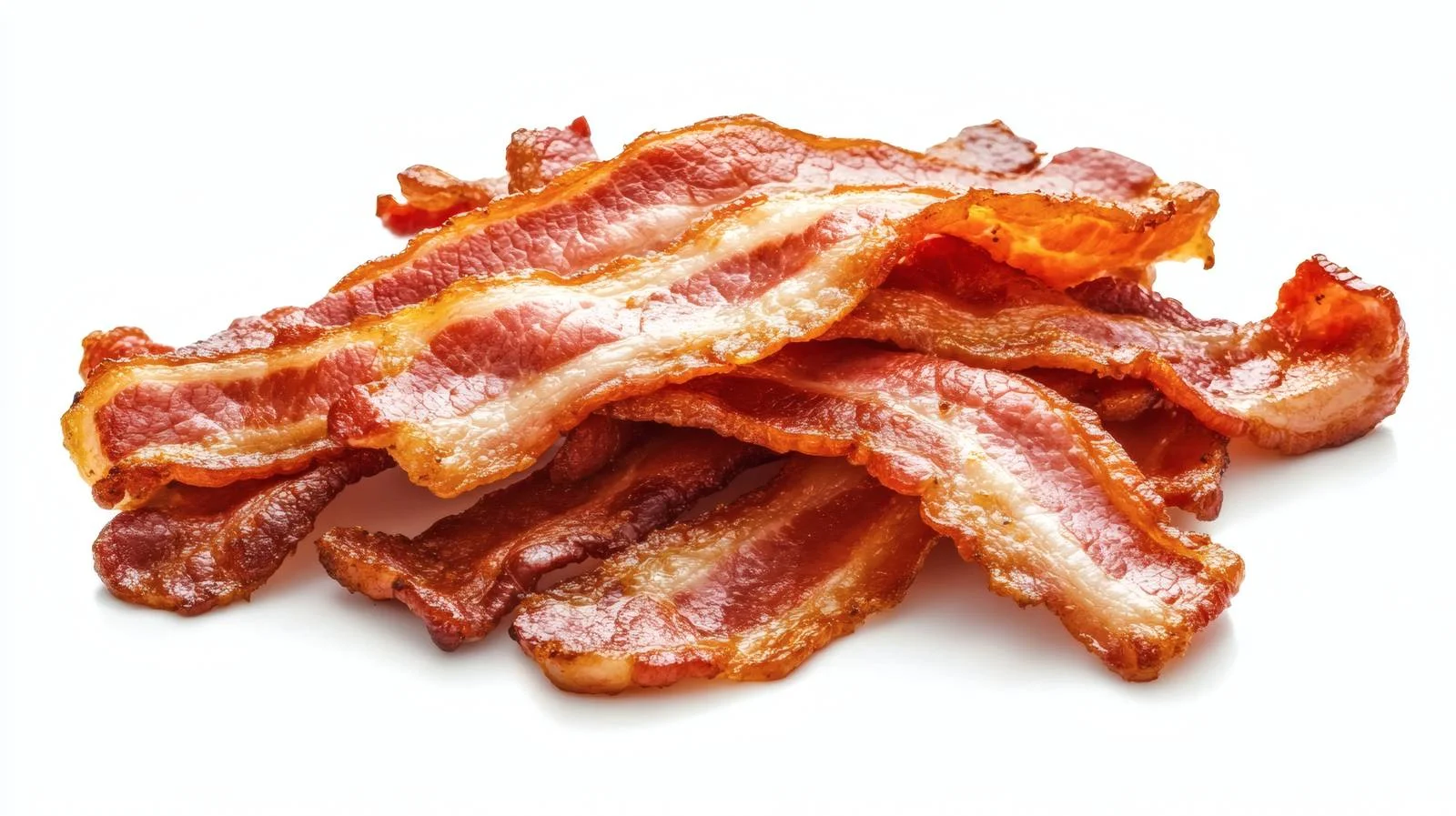 Crispy Fried Bacon on White Background — free download from Dotvec