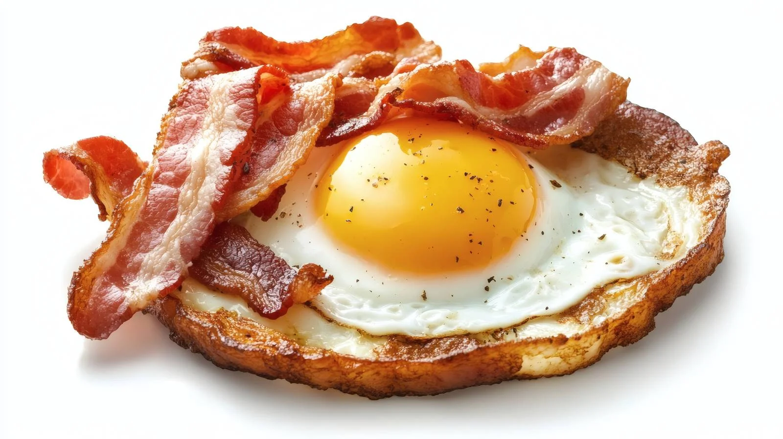 Delicious Fried Egg and Bacon on White — free download from Dotvec