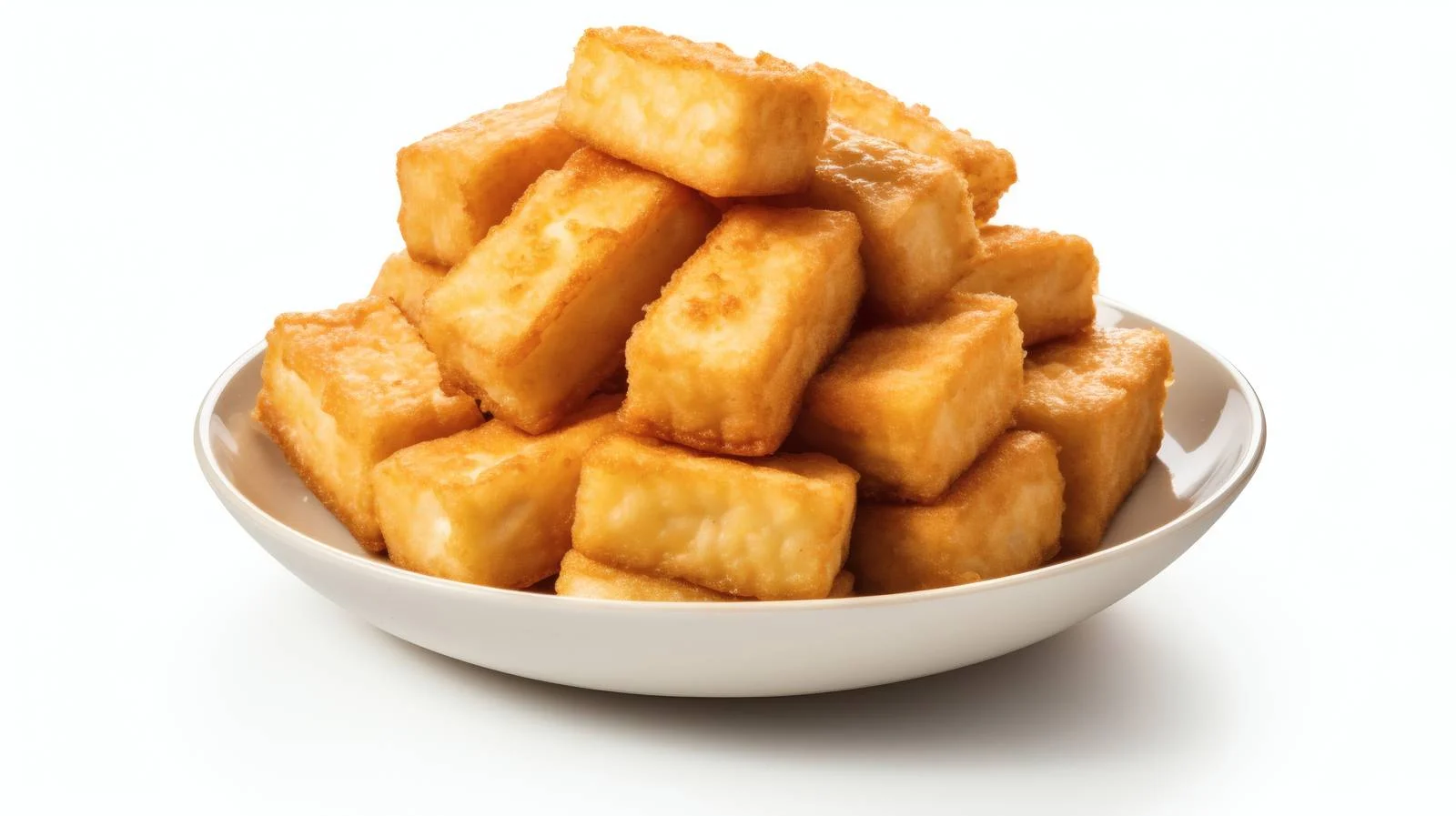 Crispy Fried Tofu on White Background — free download from Dotvec