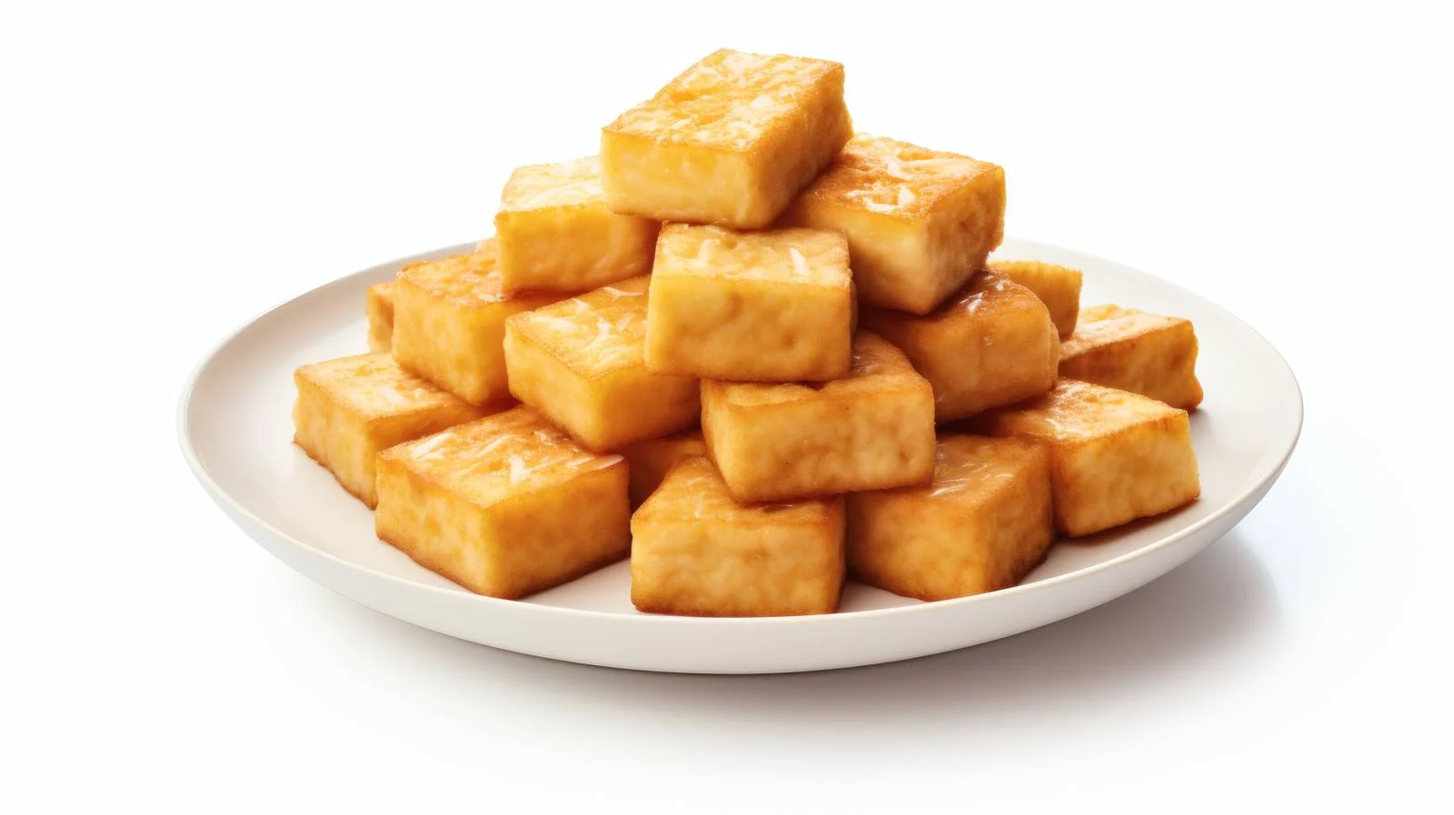 Crispy Fried Tofu on White Background — free download from Dotvec