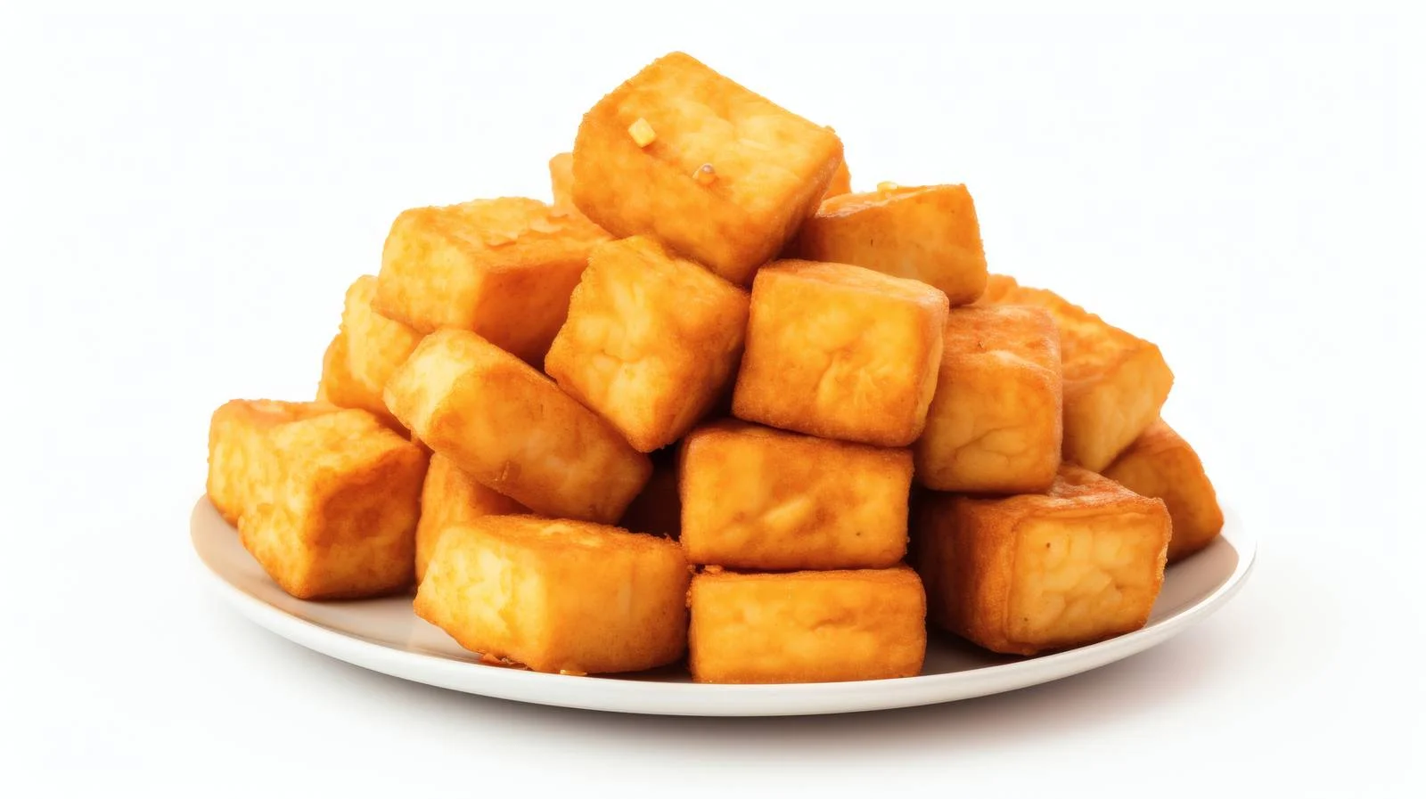 Crispy Fried Tofu on White Background — free download from Dotvec