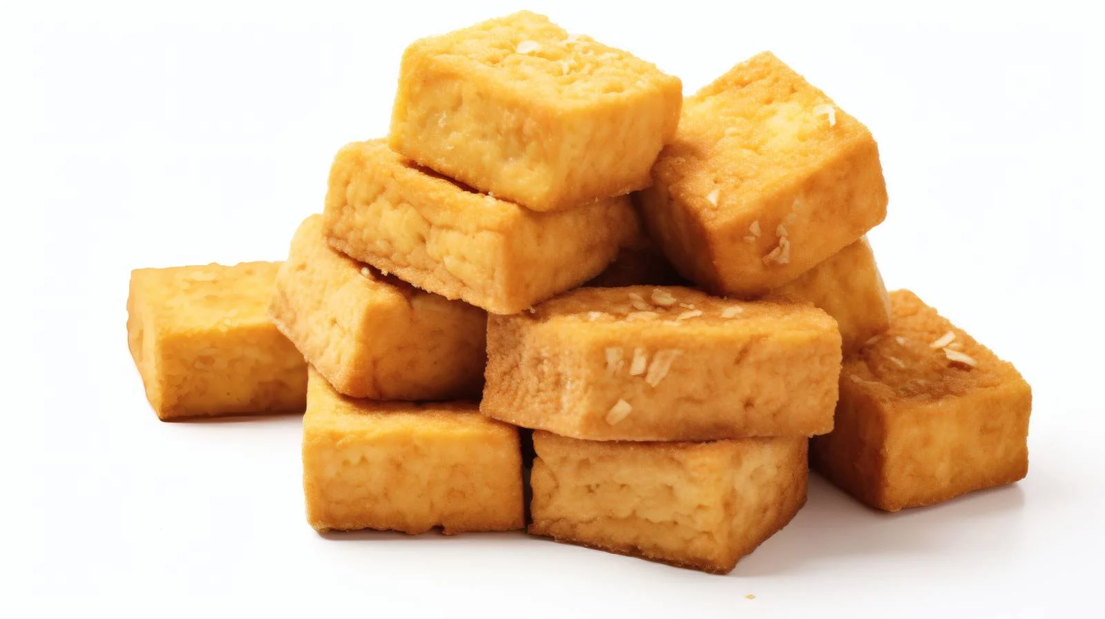 Crispy Fried Tofu on White Background — free download from Dotvec