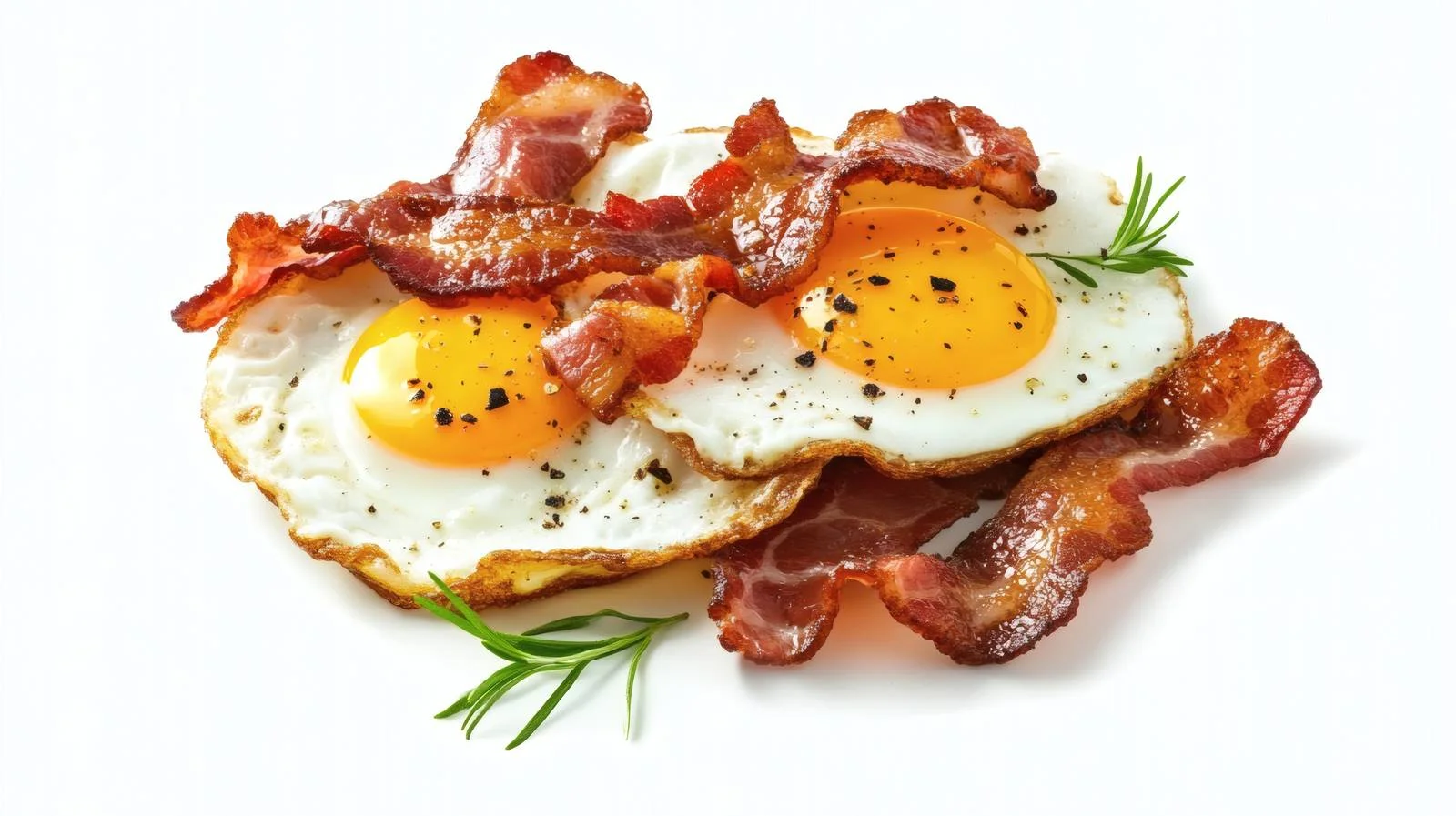 Succulent Fried Eggs with Crispy Bacon — free download from Dotvec