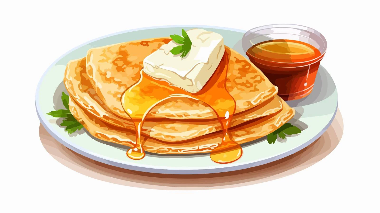 Delicious fried blini on a plate — free download from Dotvec