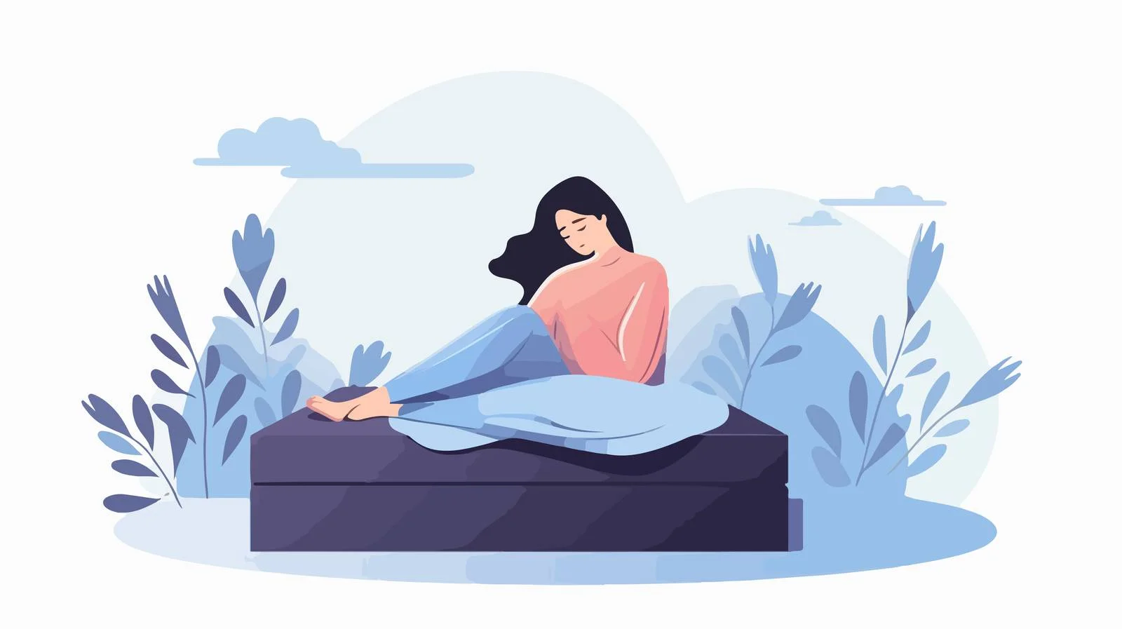 Grieving woman longing for lost friend — free download from Dotvec