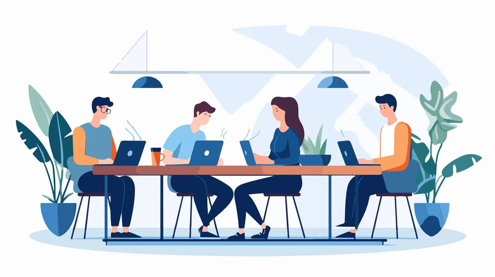 Colleagues voting together, raising hands — free download from Dotvec