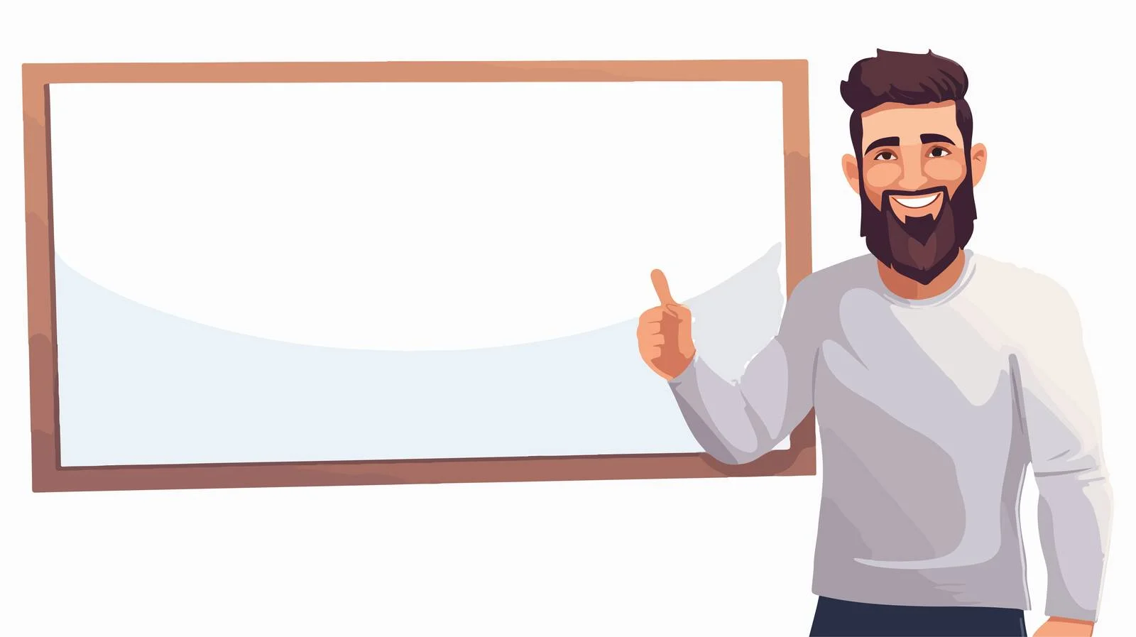 Cheerful man holding blank banner outdoors — free download from Dotvec