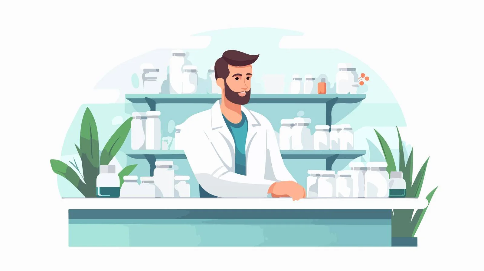 Professional Male Pharmacist at Pharmacy Counter — free download from Dotvec