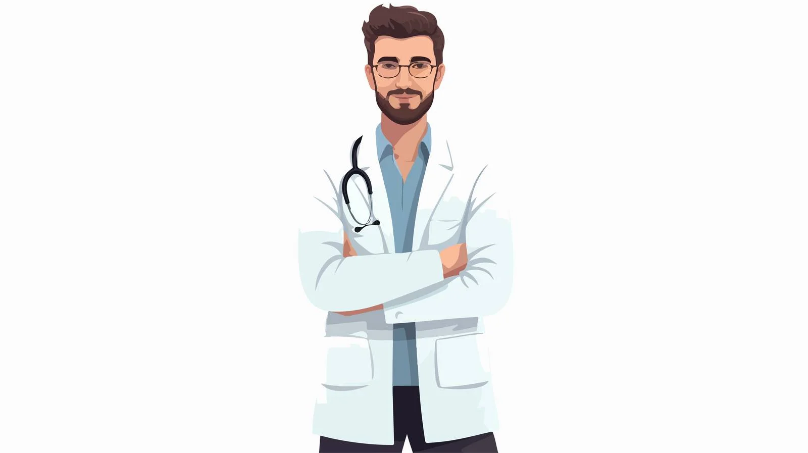 Professional Male Doctor with Stethoscope Portrait — free download from Dotvec